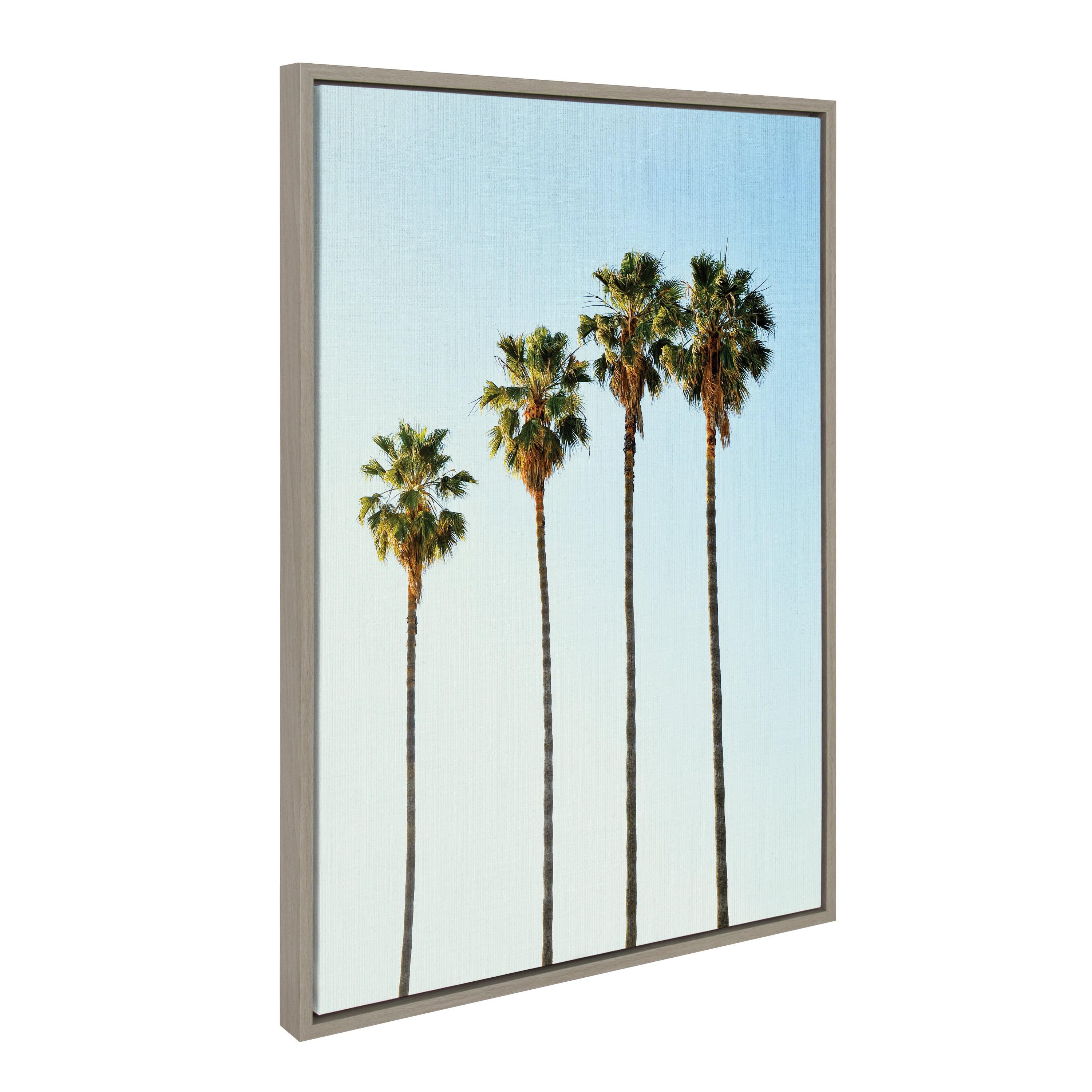 Sylvie Four Palm Trees Framed Canvas by Simon Te - Kate & Laurel All Things Decor