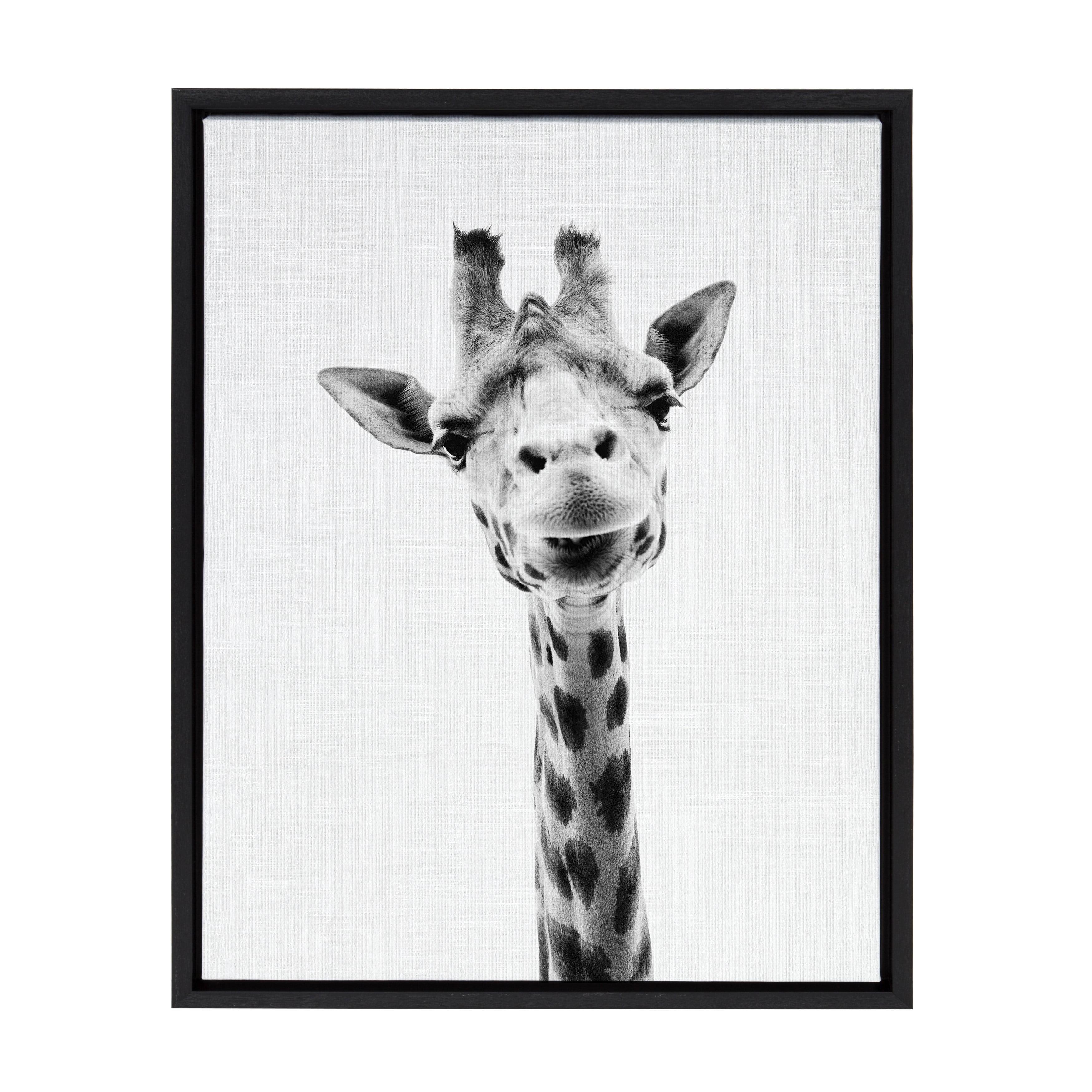 18" x 24" Sylvie Giraffe Framed Canvas by Simon Te Tai - Kate & Laurel All Things Decor