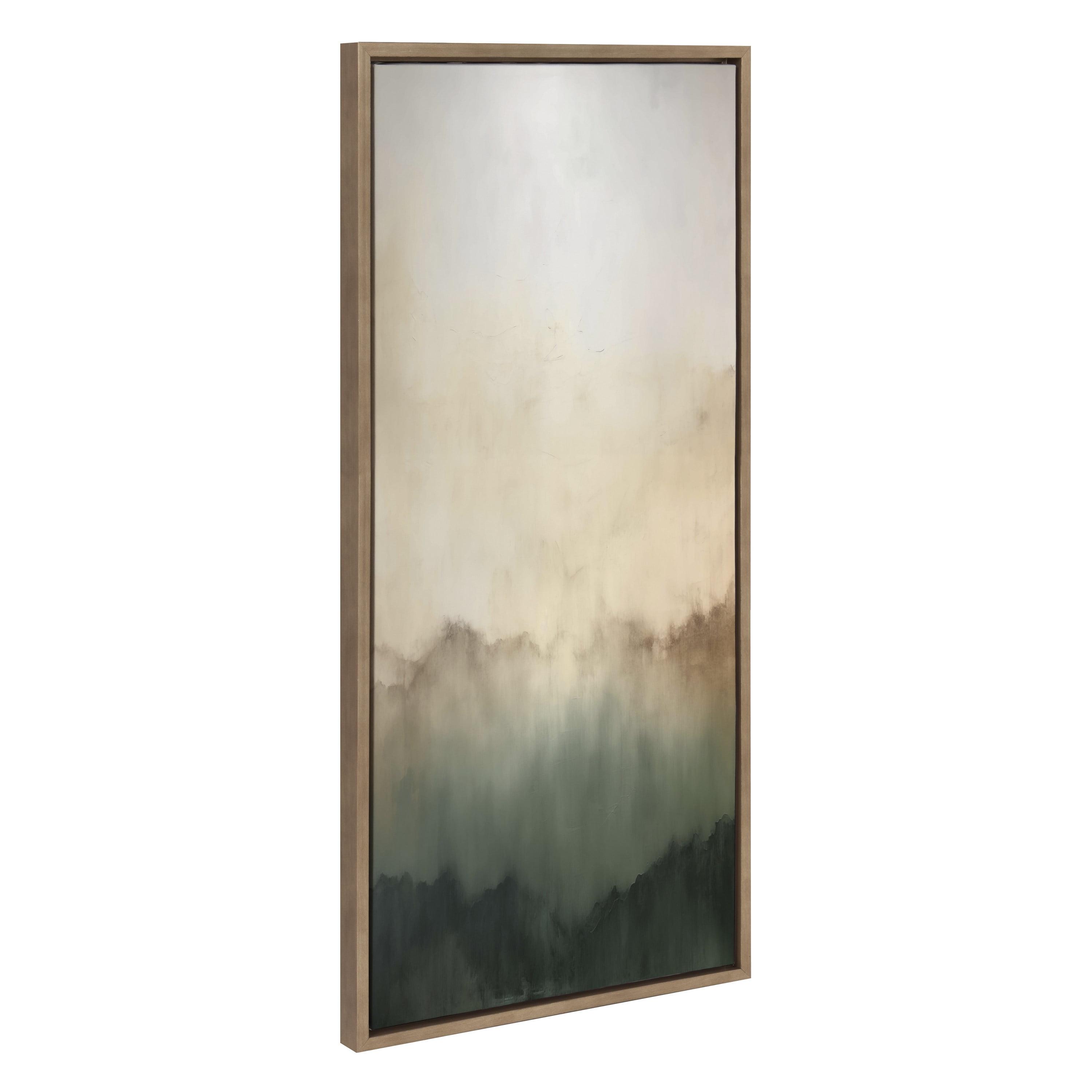 Kate & Laurel All Things Decor 18"x40" Sylvie Green Mountain Abstract I Framed Canvas by Amy Lighthall Gold