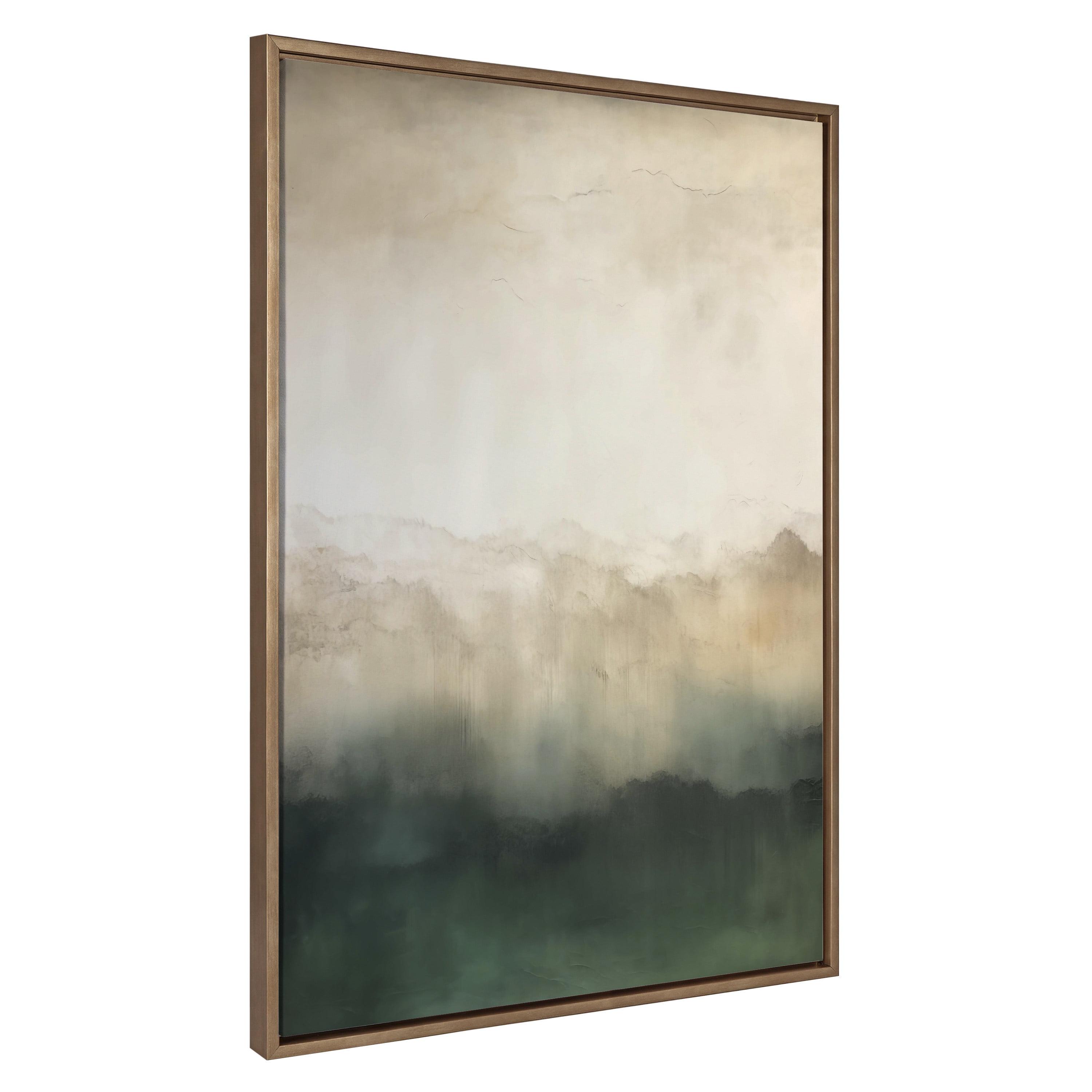 Kate & Laurel All Things Decor 31.5"x41.5" Sylvie Green Mountain Abstract II Framed Canvas by Amy Lighthall Gold