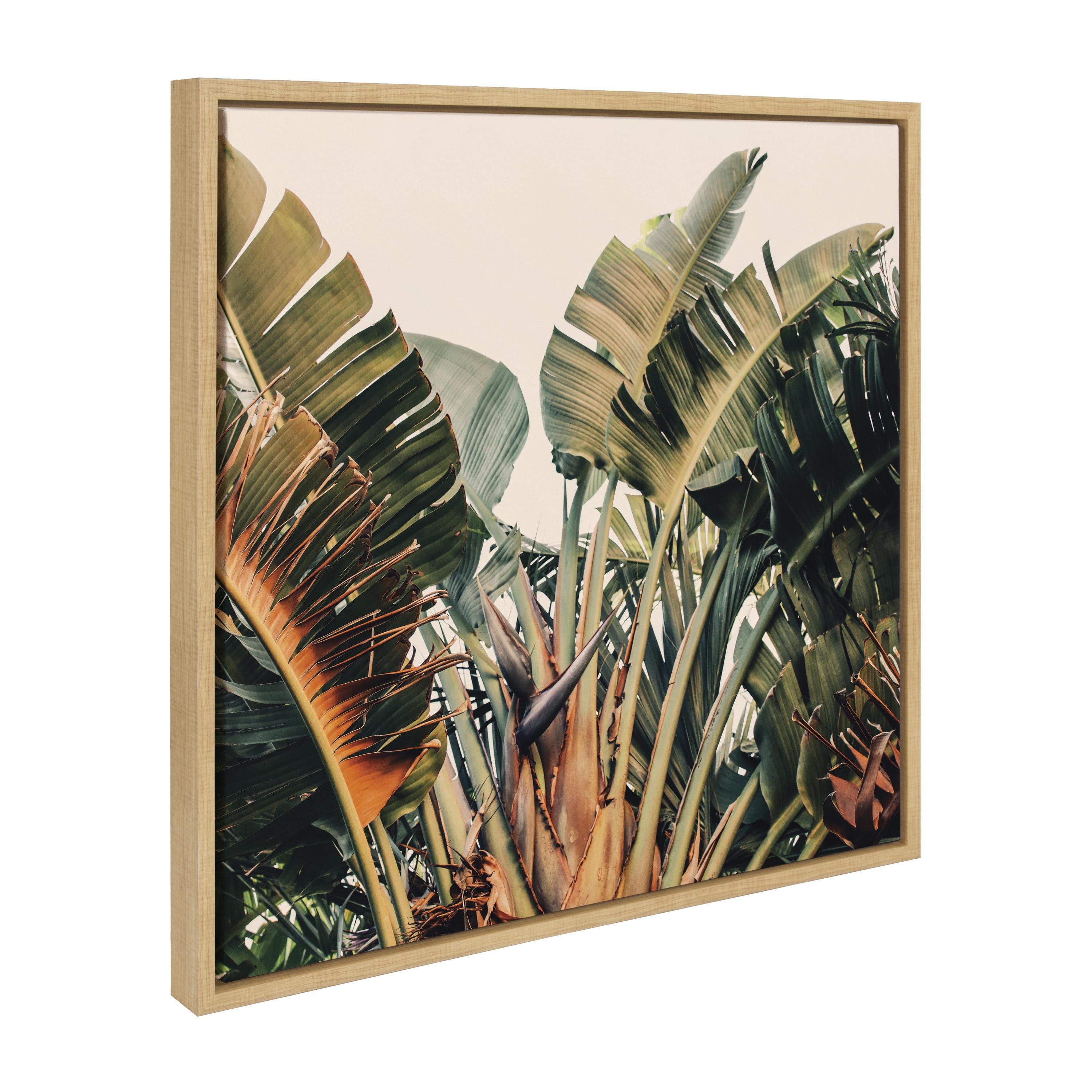 Kate & Laurel All Things Decor 22"x22" Sylvie Hue 2 Wall Art by Alicia Bock Natural: Tropical Botanical Print, Framed Canvas