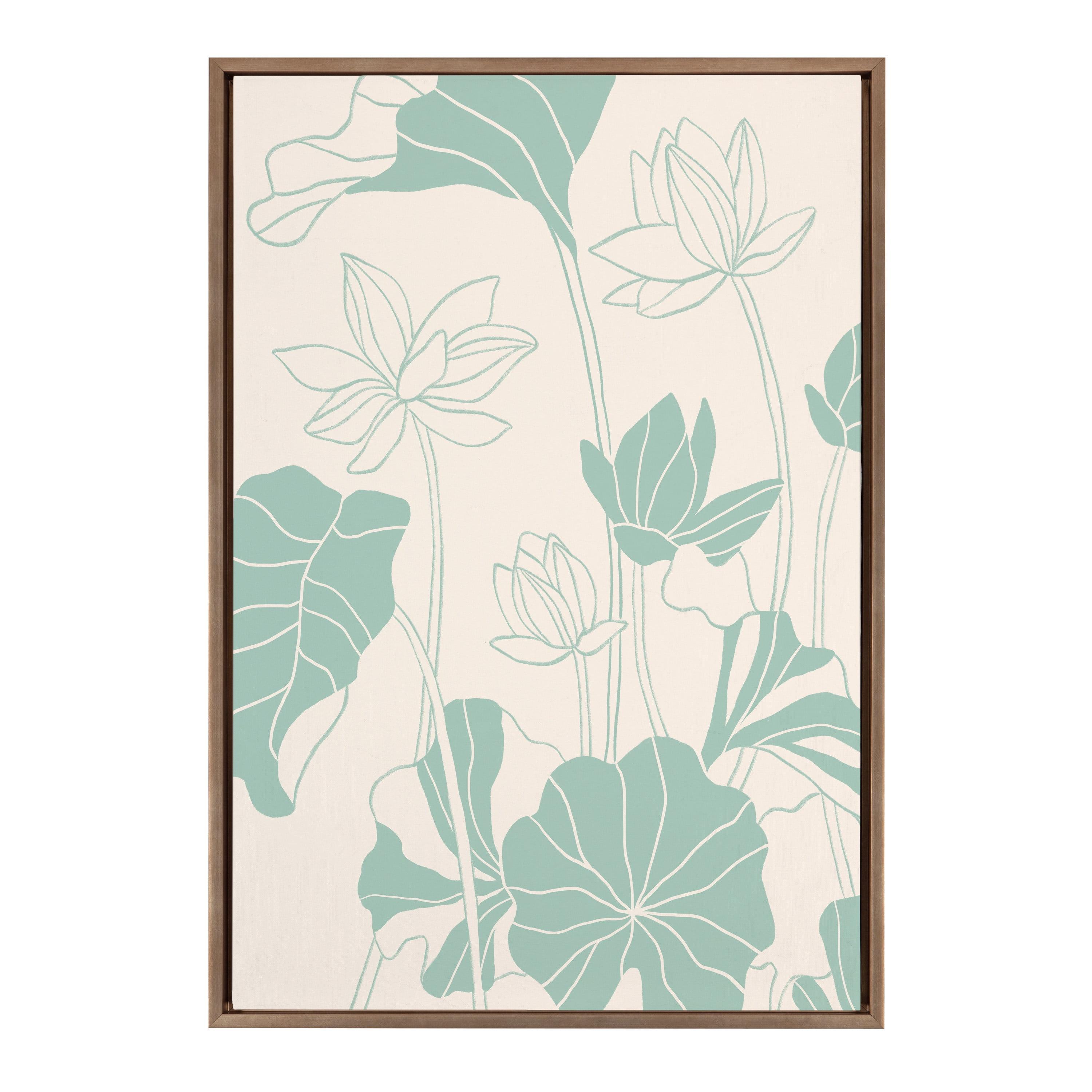 Lotus Garden by Kasey Free - Floater Frame Graphic Art on Canvas