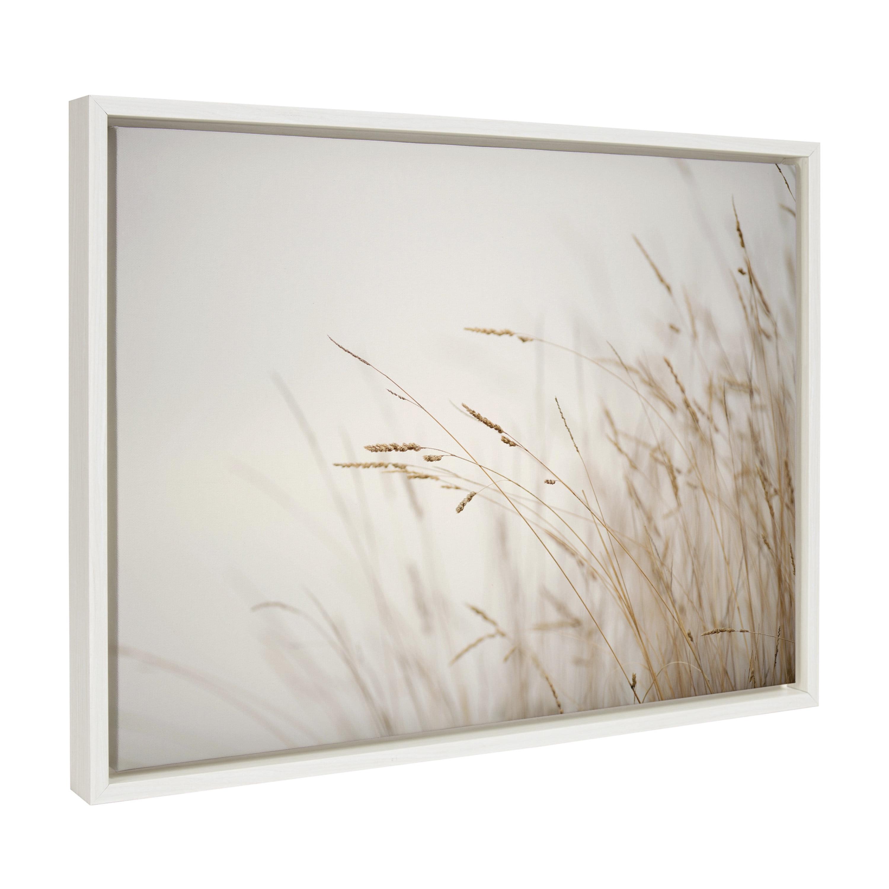 18" x 24" Sylvie Marsh Grass No 1 Framed Canvas by Crystal Lynn Collins White - Kate & Laurel All Things Decor