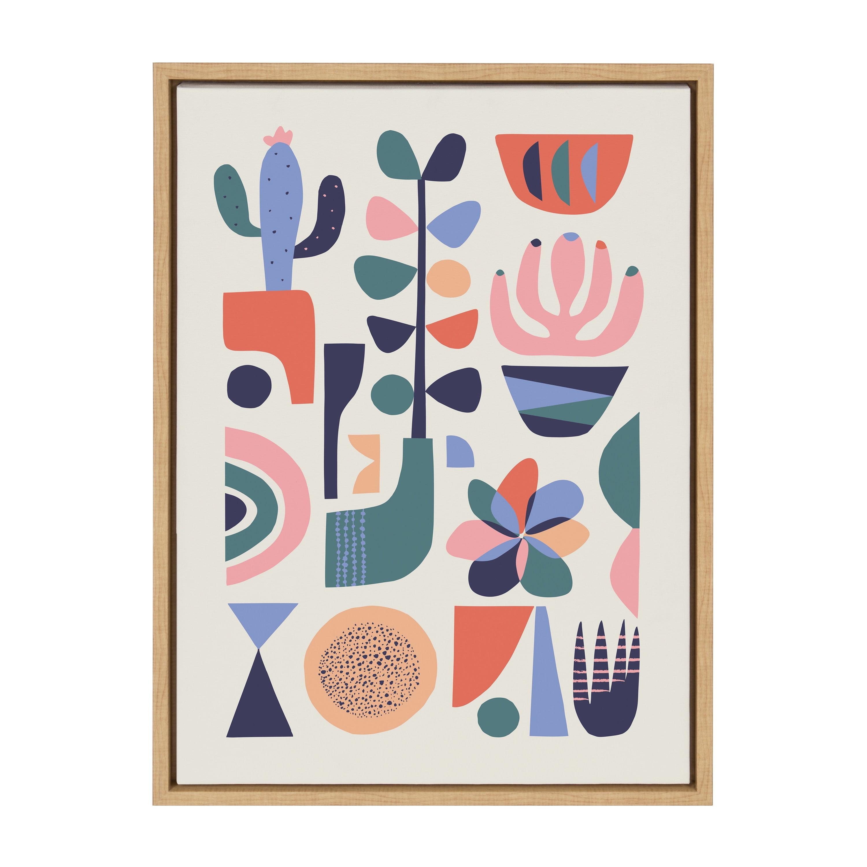 Mid-Century Modern Abstract Succulent Canvas Wall Art