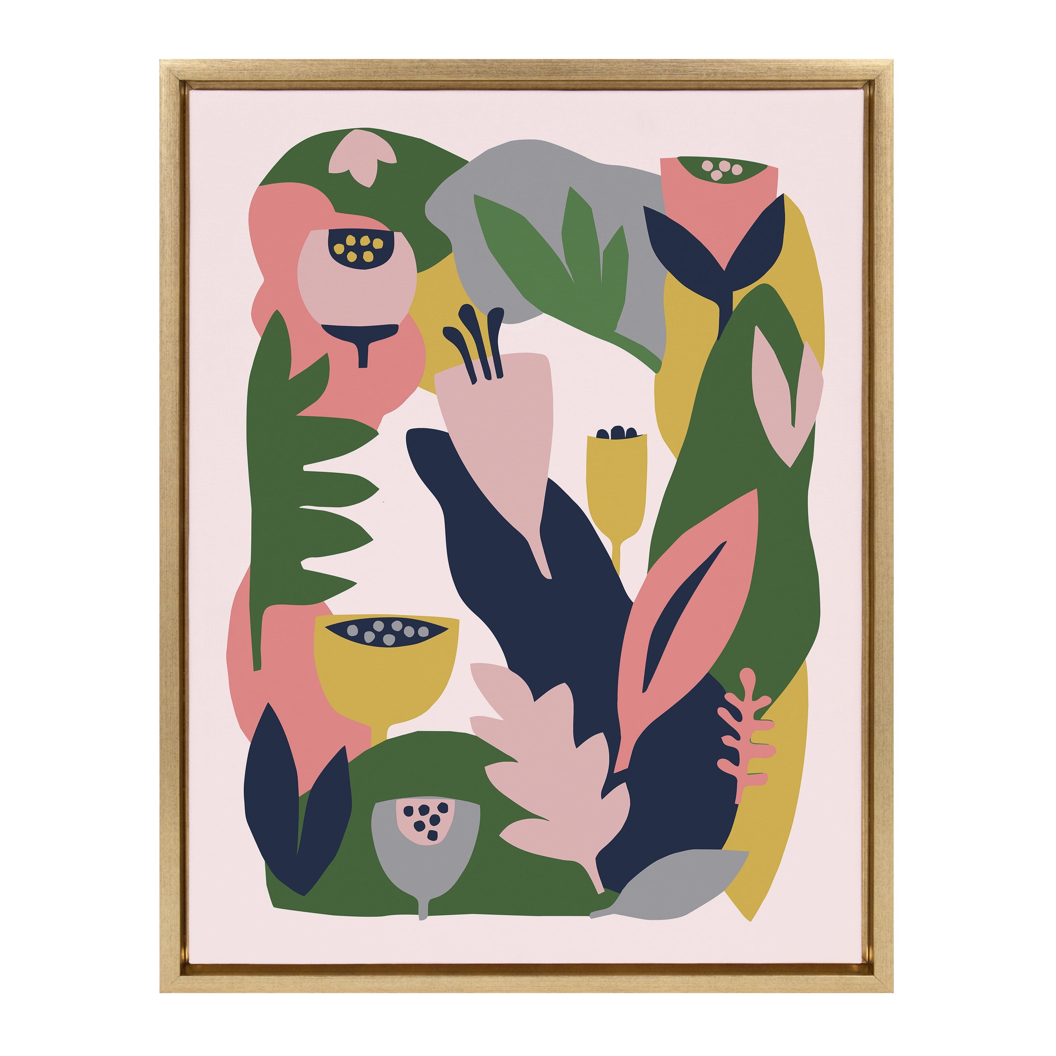 Kate and Laurel Sylvie Myriam's Garden Framed Canvas by Myriam VanNeste, 18x24, Bright Gold