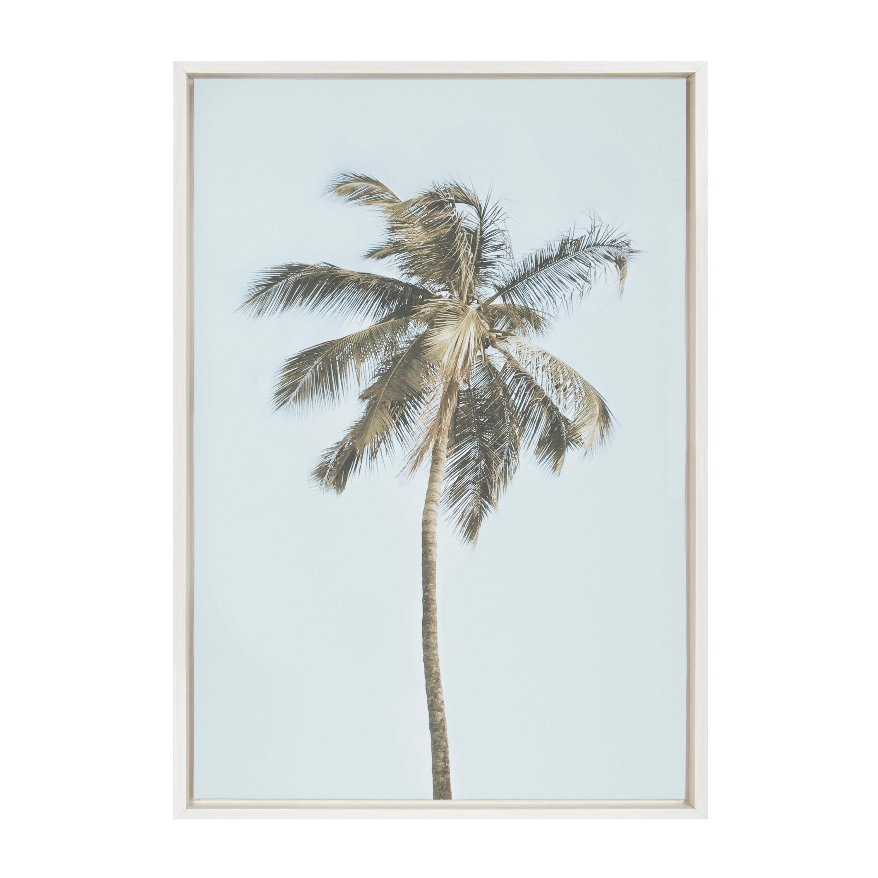 Sylvie One Coconut Palm Tree by The Creative Bunch Studio Framed Wall Canvas - Kate & Laurel All Things Decor