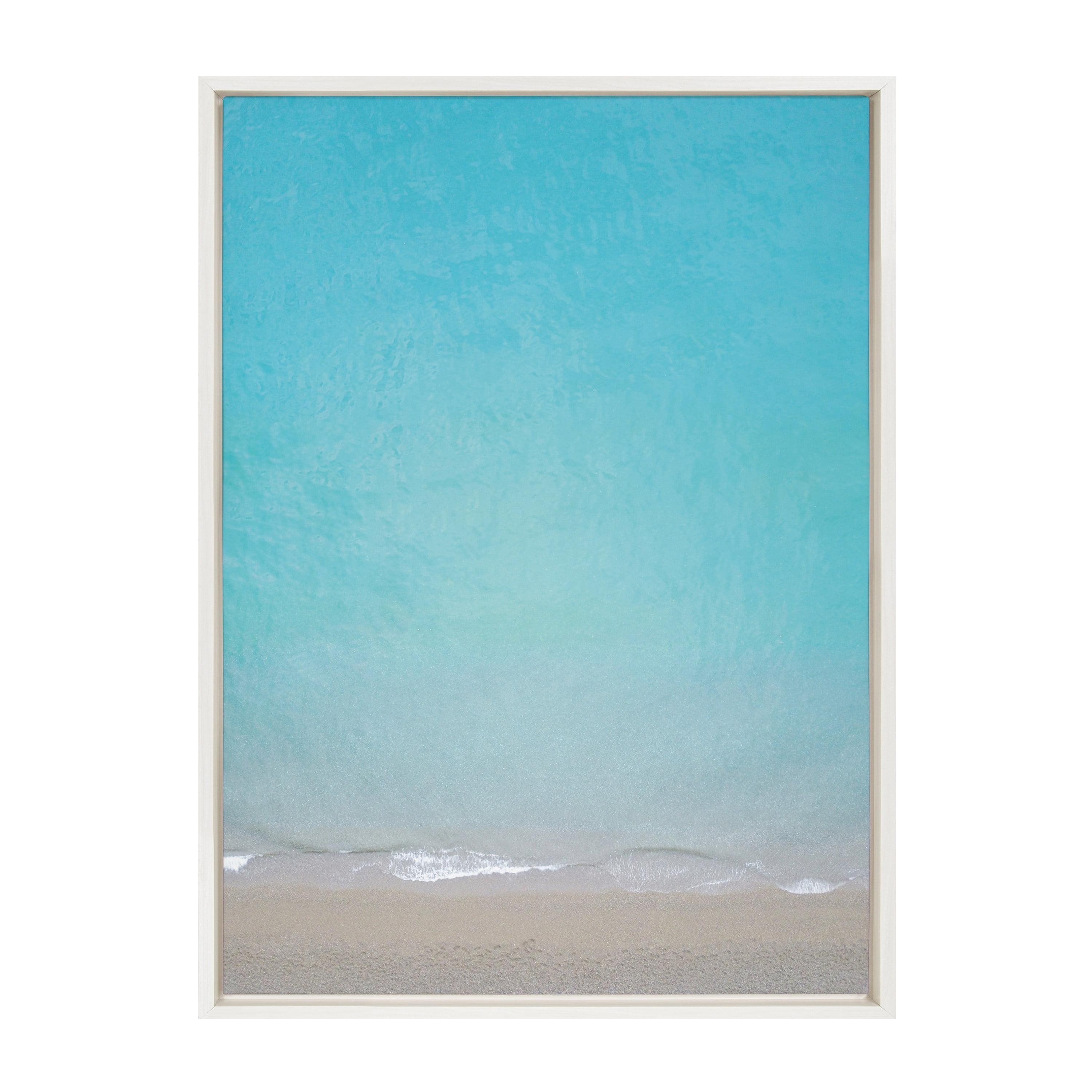 Kate & Laurel All Things Decor 23" x 33" Sylvie Postiano 7 Framed Canvas by Rachel Dowd White: Modern Vertical Wall Art, Ocean Subject