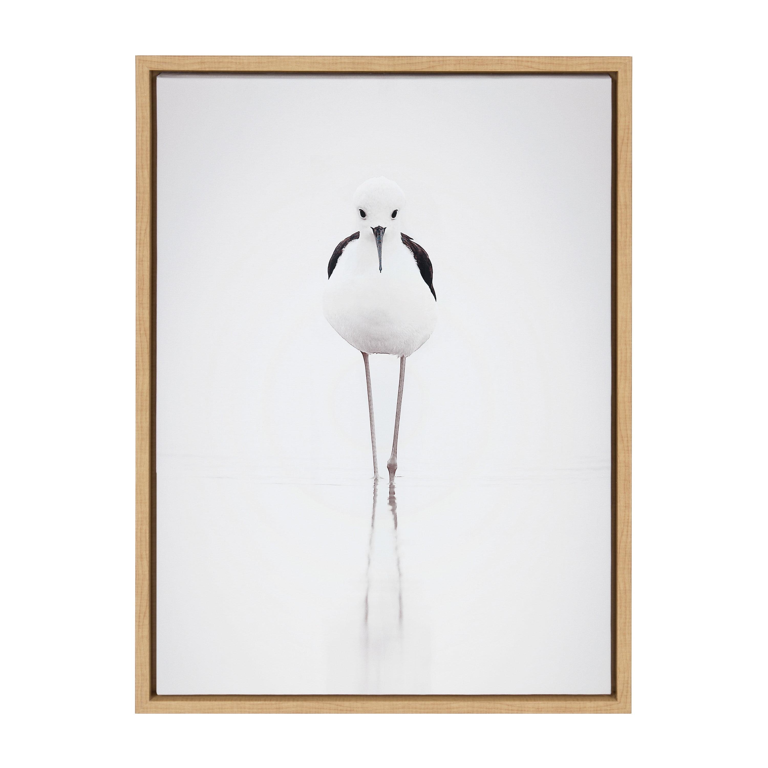 18" x 24" Sylvie Seagull Framed Canvas by Tai Prints Natural - Kate & Laurel All Things Decor