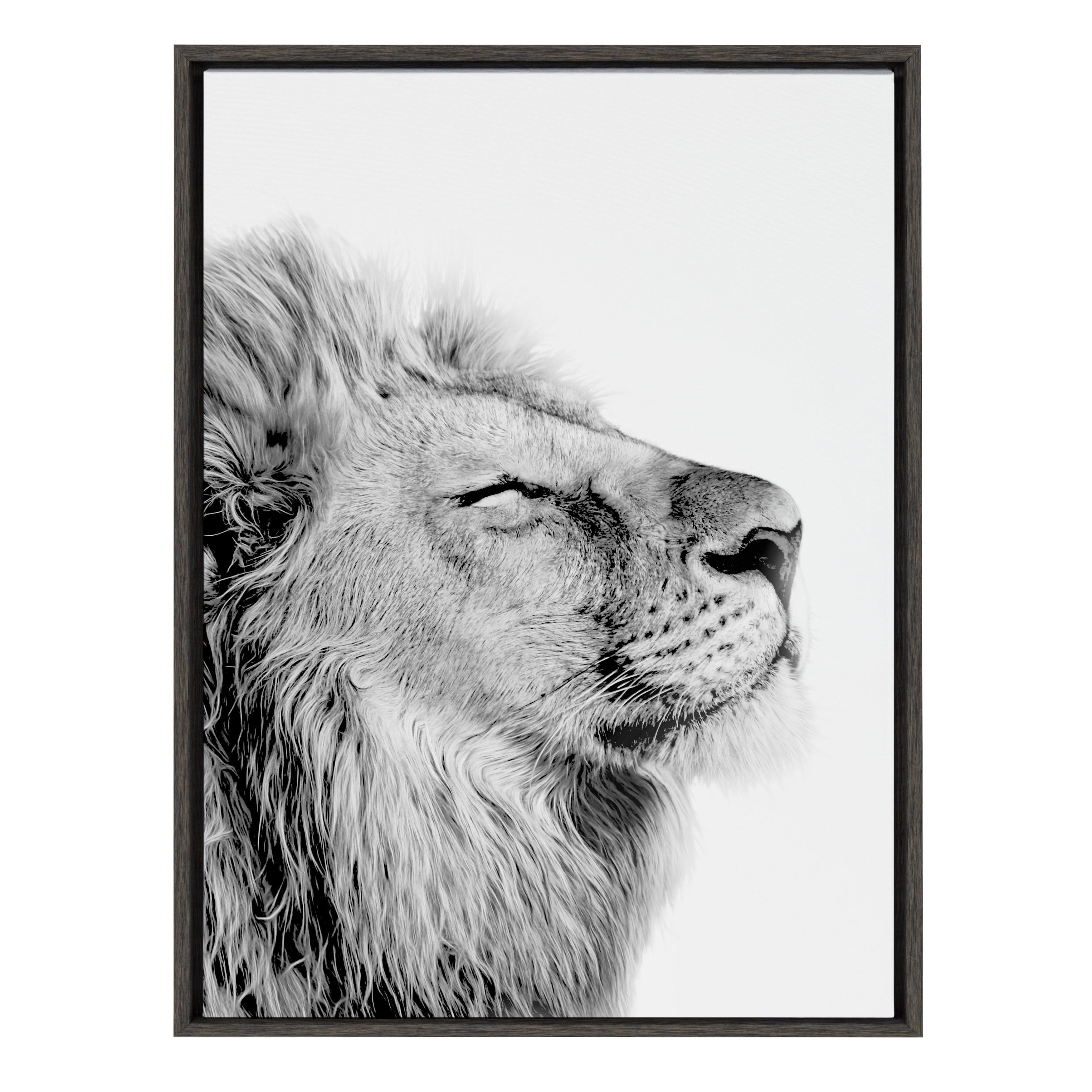 Sylvie Lion Self Actualizing Framed Canvas by Amy Peterson - Kate & Laurel All Things Decor