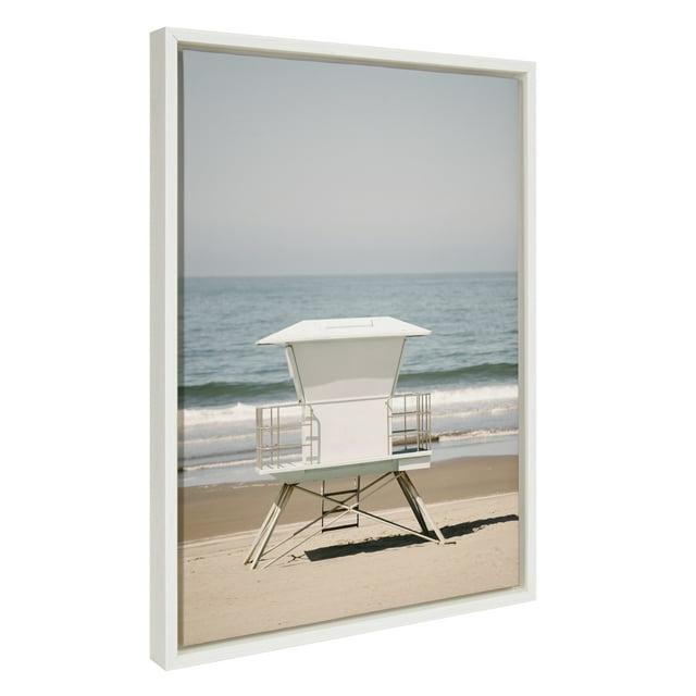 18" x 24" Sylvie Surf Shack Framed Canvas by Crystal Lynn Collins White - Kate & Laurel All Things Decor: Coastal Wall Art