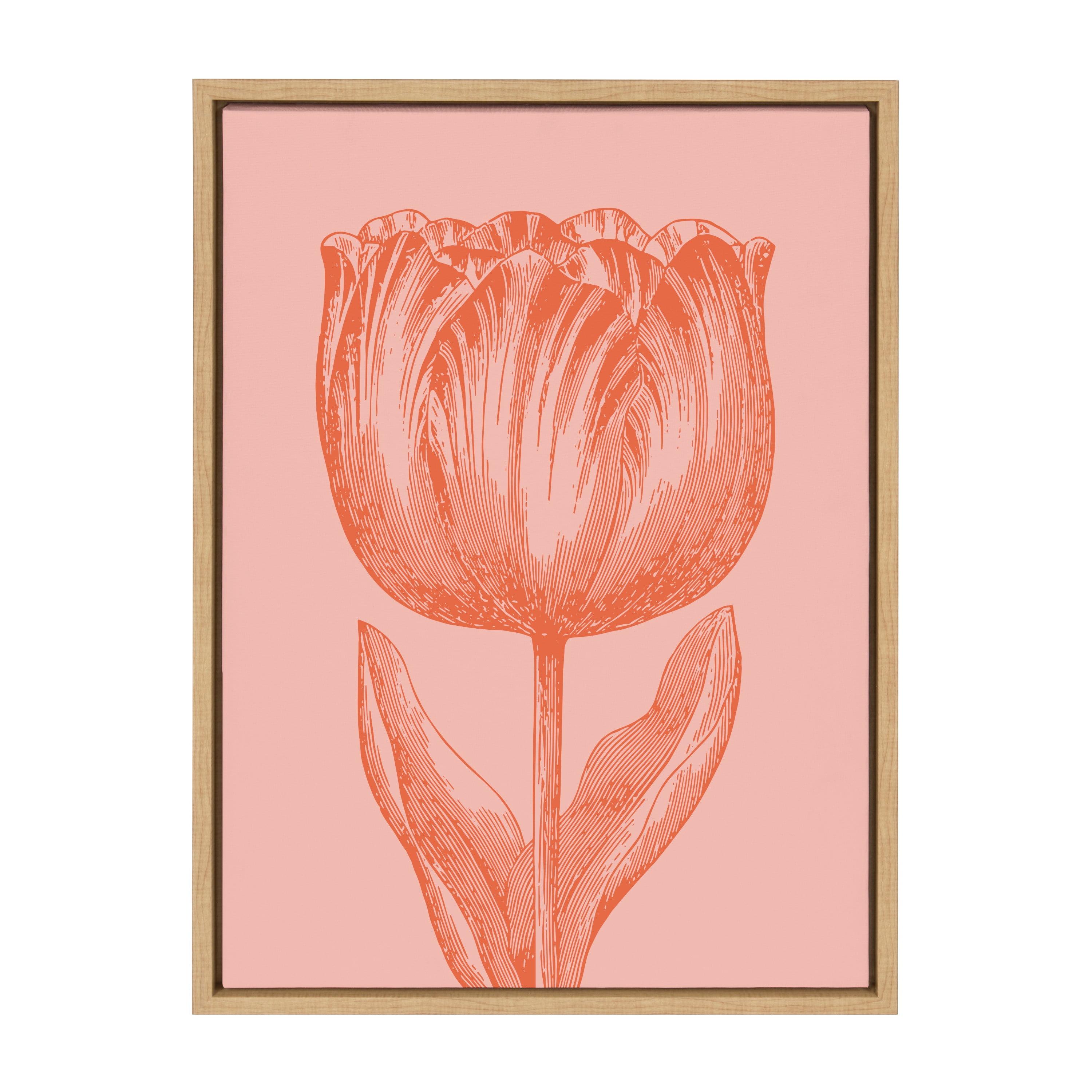 Red Barrel Studio® " Tulip In Pink And Orange " by Apricot + Birch (Beth Vassalo) Painting Print