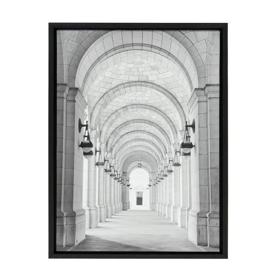 Kate and Laurel Sylvie Union Station Framed Canvas by Golie, 18x24, Black