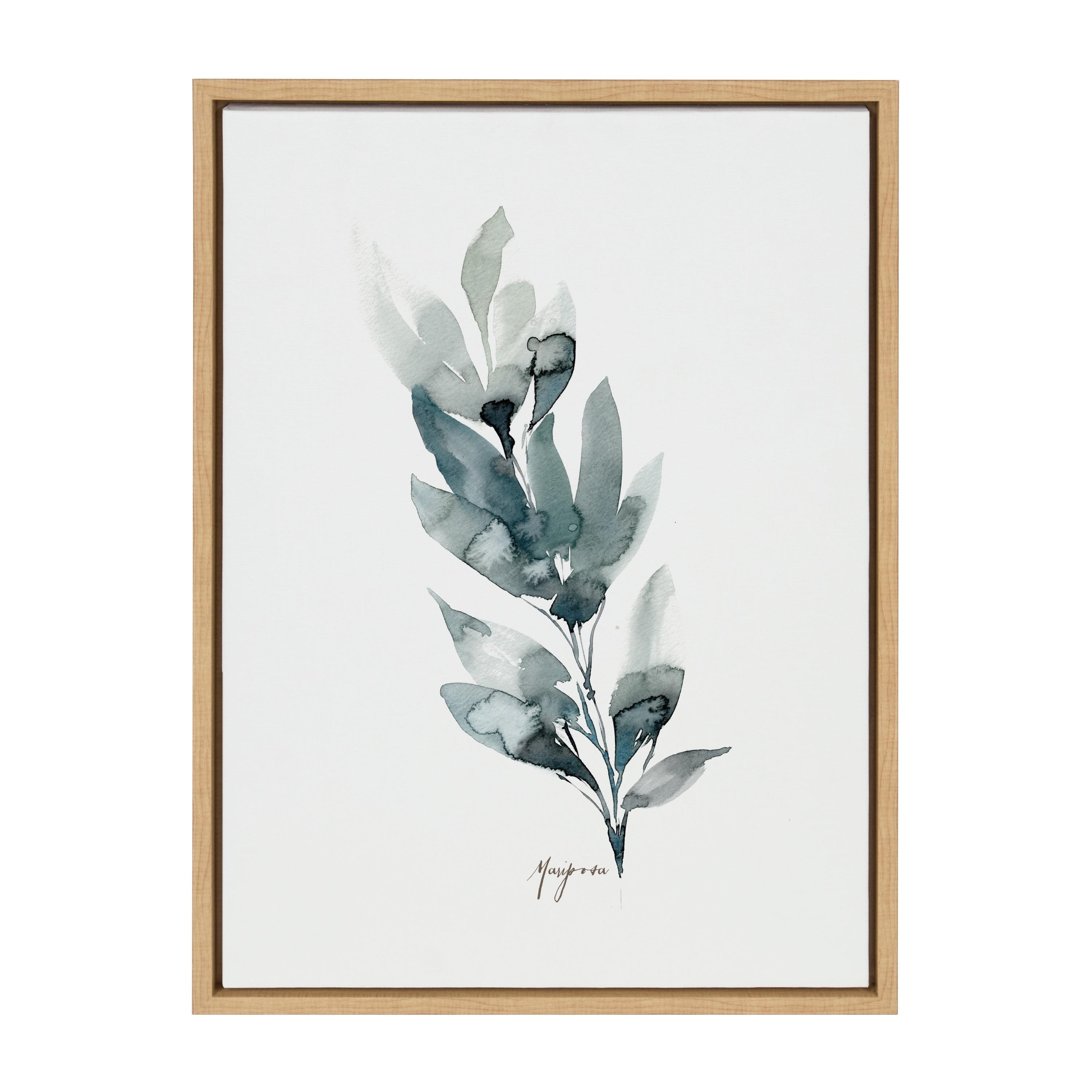 18" x 24" Sylvie Wild Mariposa by Sara Berrenson Framed Wall Canvas Natural - Kate & Laurel All Things Decor