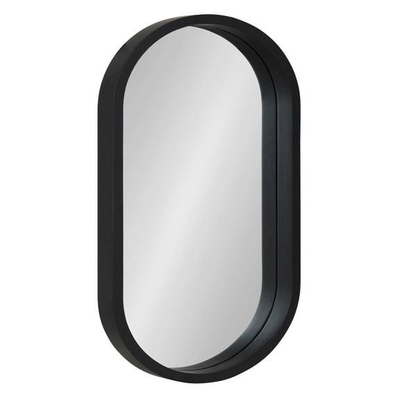 20" x 30" Travis Oval Wall Mirror Black - Kate & Laurel All Things Decor: Modern Style, MDF Frame, No Assembly Required