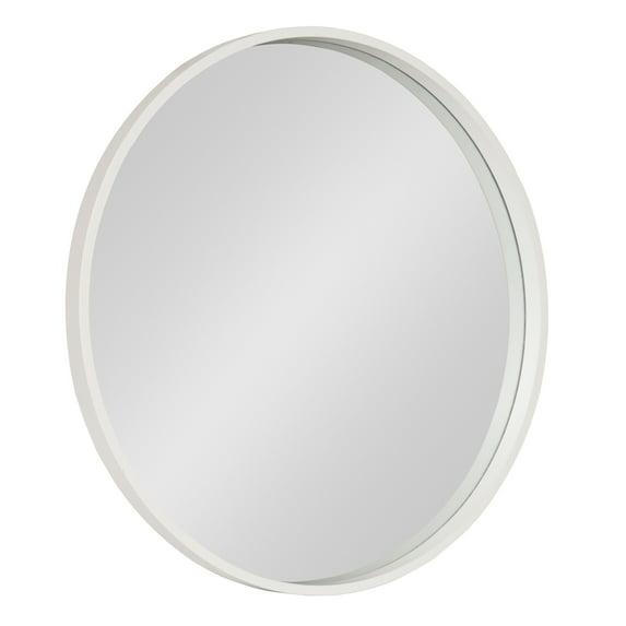 Kate and Laurel All Things Decor 26" x 26" Travis Round Wood Accent Wall Mirror White: Modern MDF Framed, No Assembly Required