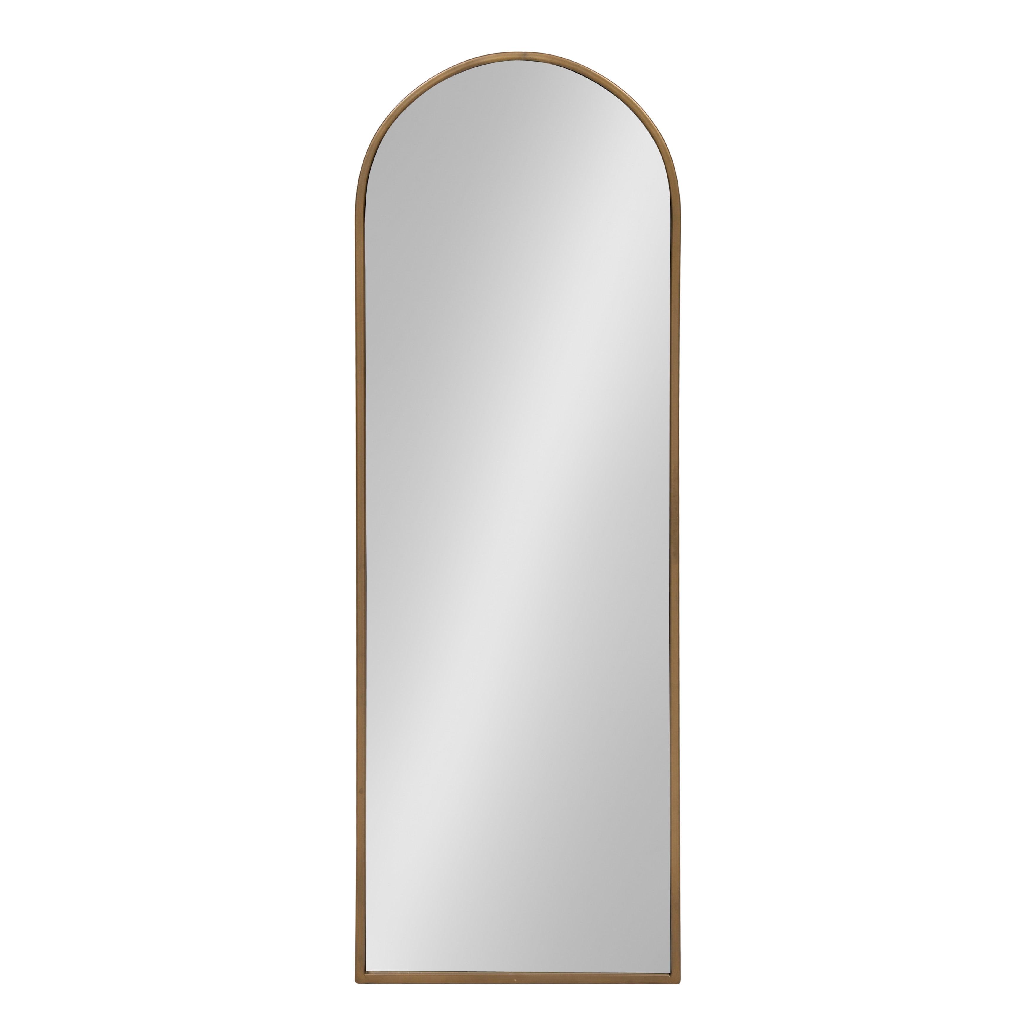 Gold Full-Length Rectangular Wall Mirror with Metal Frame