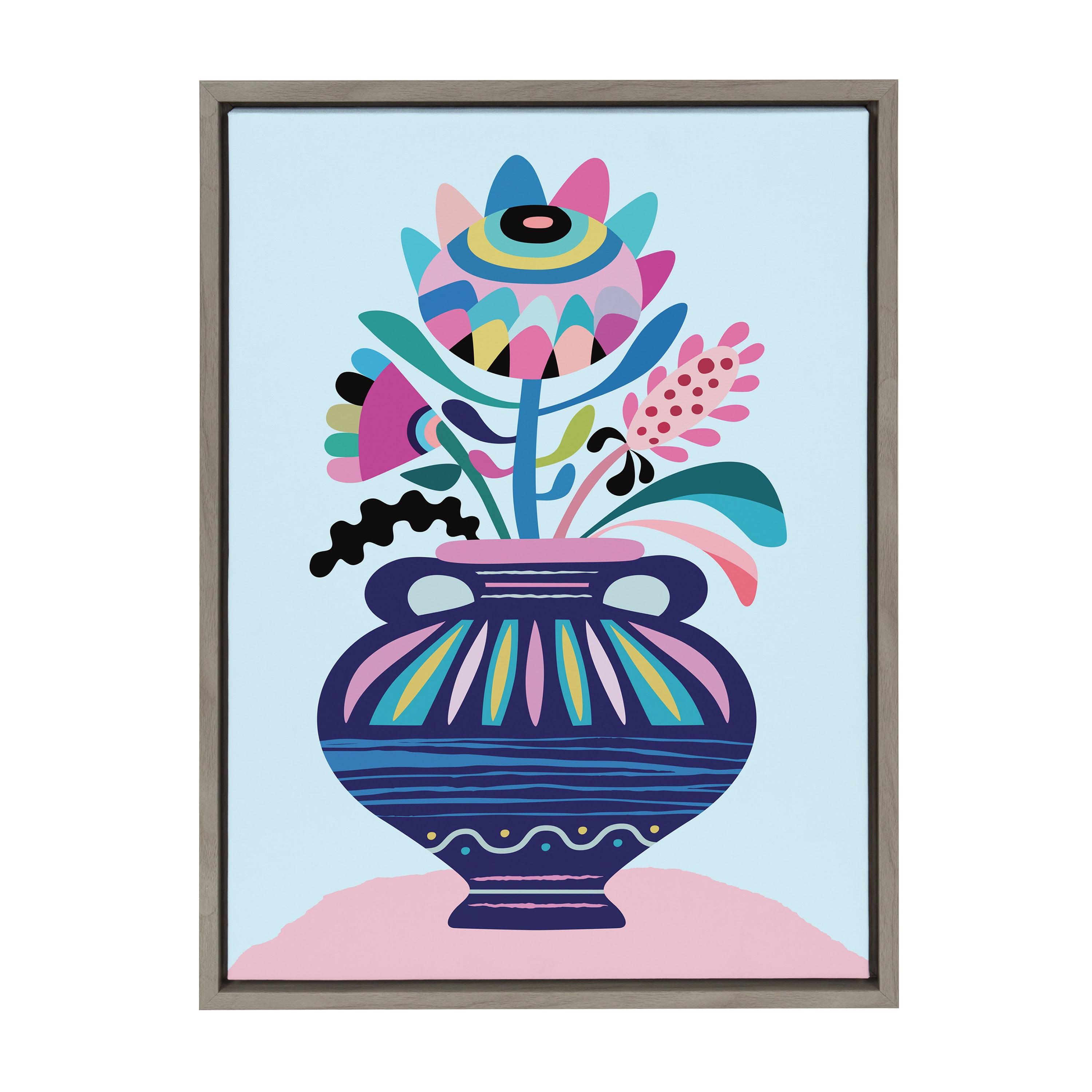 " Mid Century Modern Whimsical Floral " by Rachel Lee Painting Print