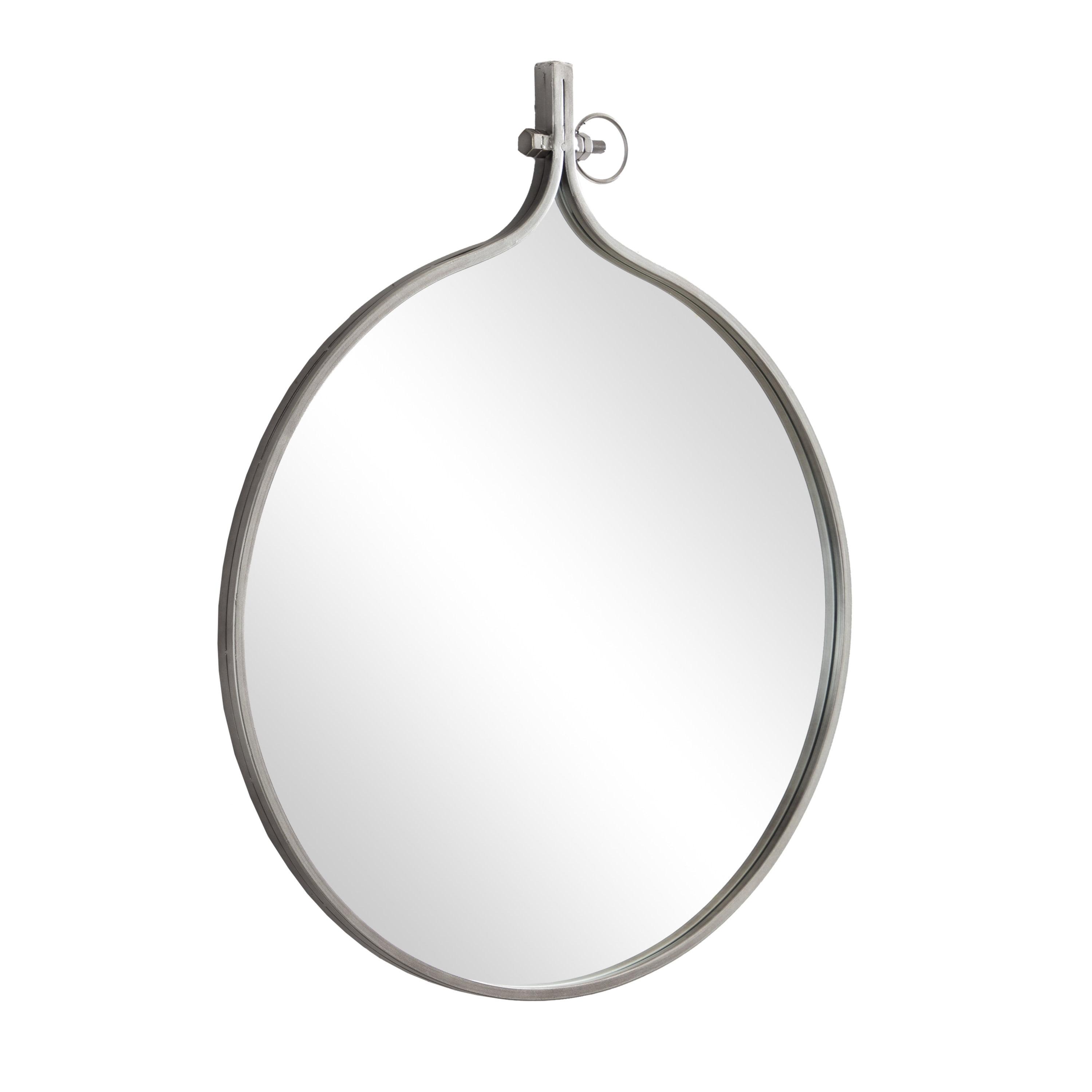 30" x 37" Yitro Metal Framed Wall Mirror Gray - Kate & Laurel All Things Decor