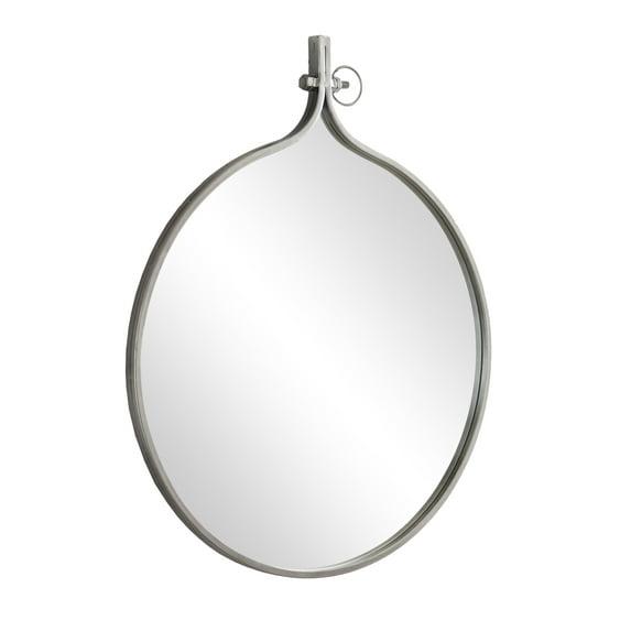 30" x 37" Yitro Metal Framed Wall Mirror Gray - Kate & Laurel All Things Decor