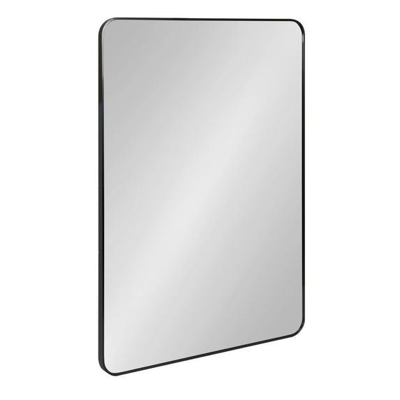 Kate and Laurel Zayda Radius Rectangle Framed Wall Mirror, 30x42, Black