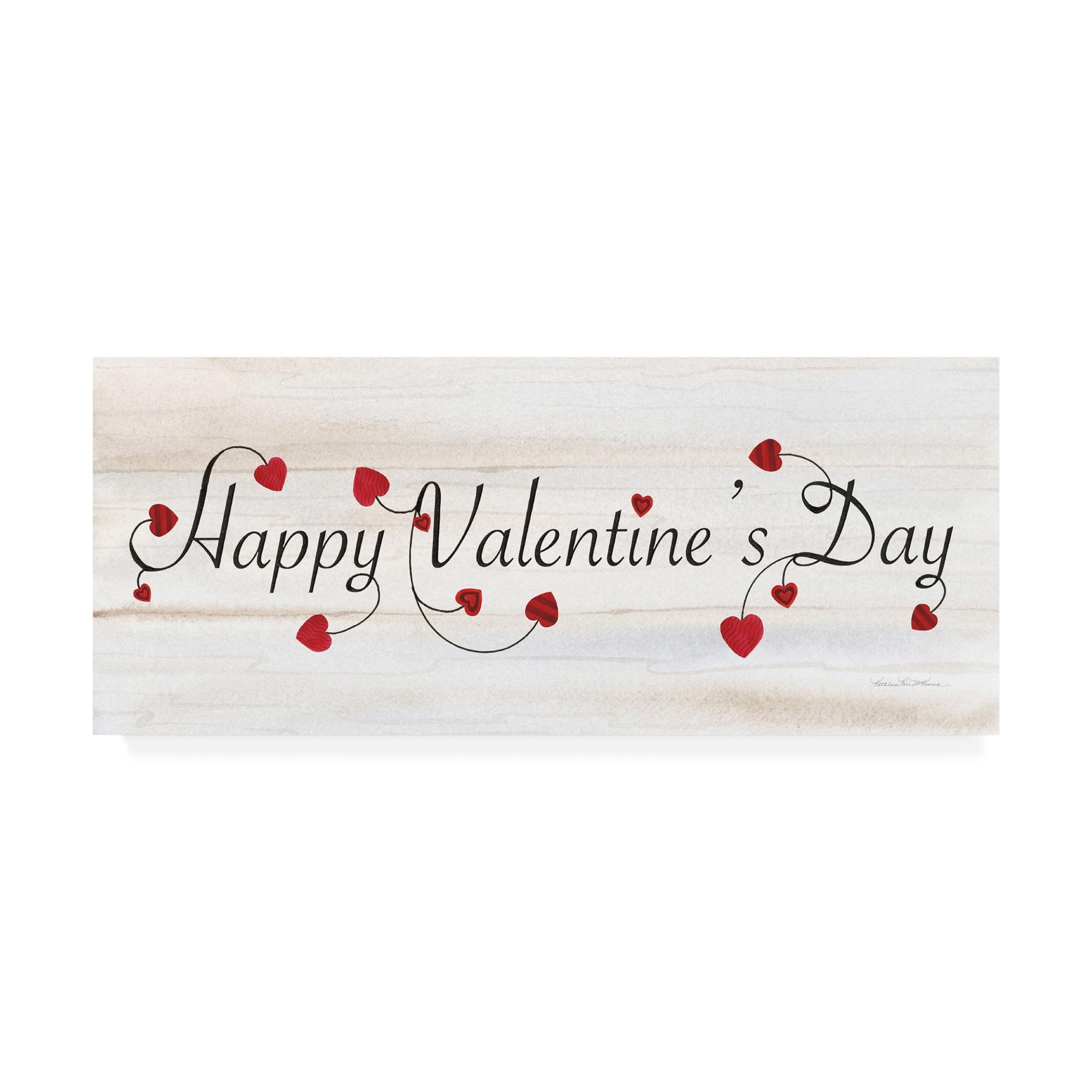 Trademark Fine Art - Kathleen Parr Mckenna 'Rustic Valentine Saying I' Canvas Art - 8x19