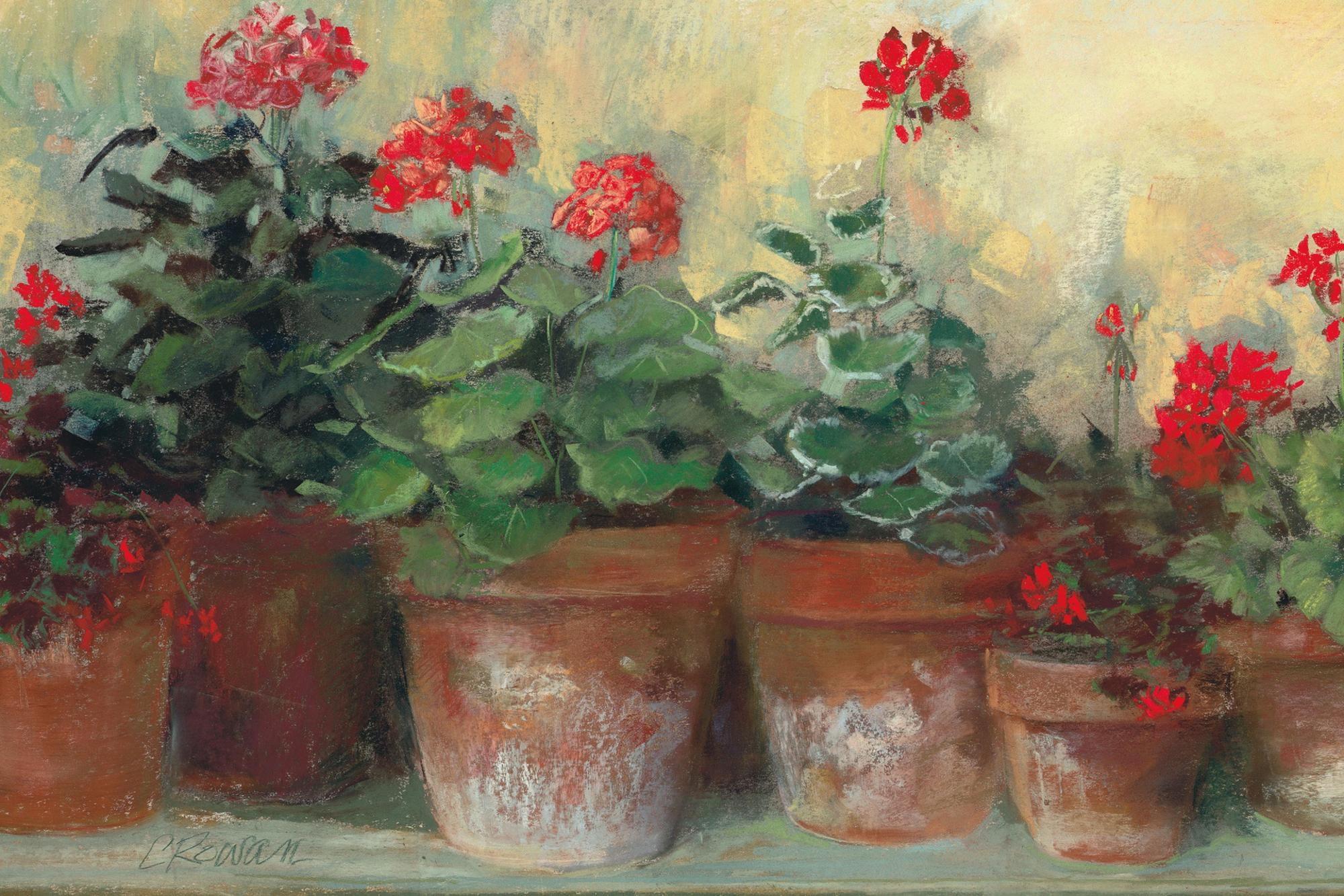Andover Mills™ " Kathleens Geraniums " by Carol Rowan Painting Print