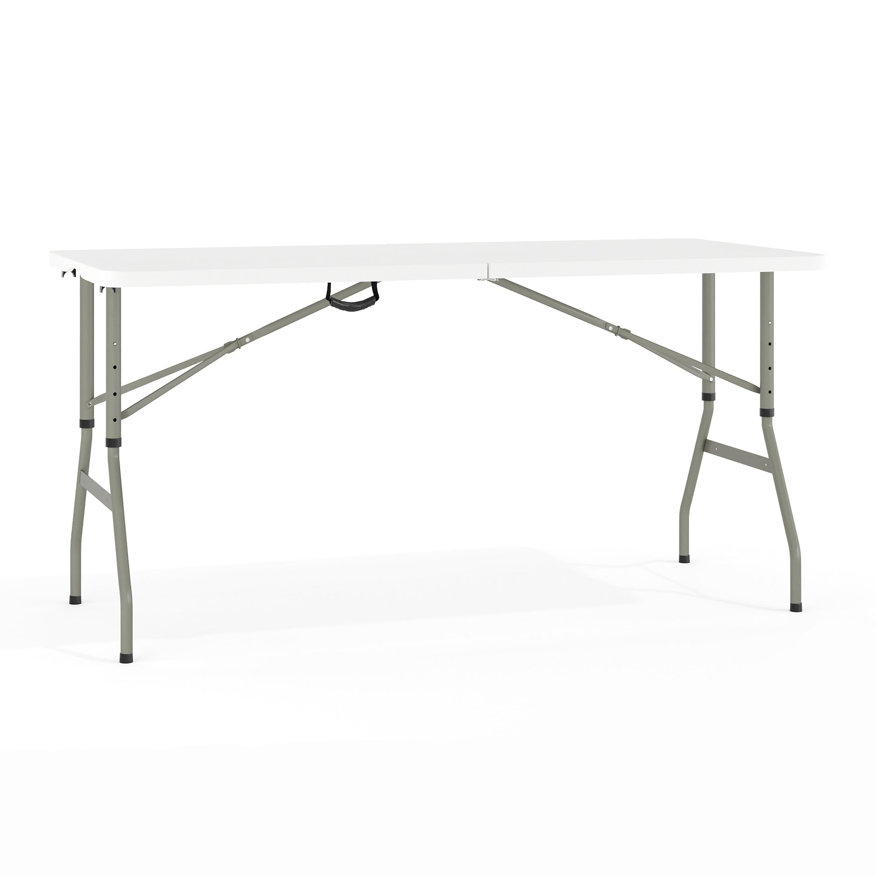 Modern 60'' Gray Metal Frame Rectangular Folding Patio Table