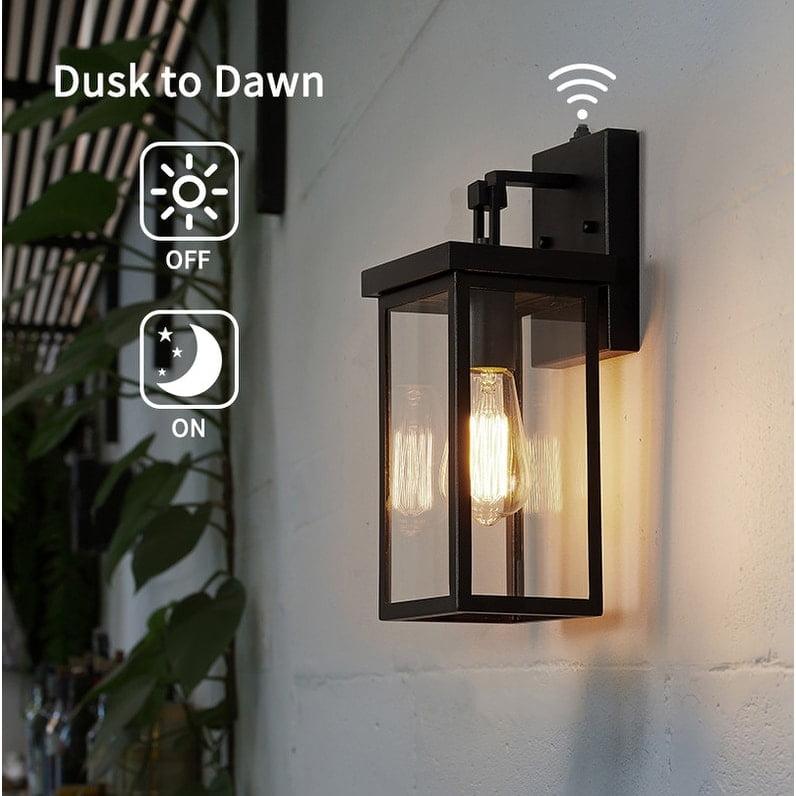 1 Light 14.25” Black Outdoor Wall Lantern