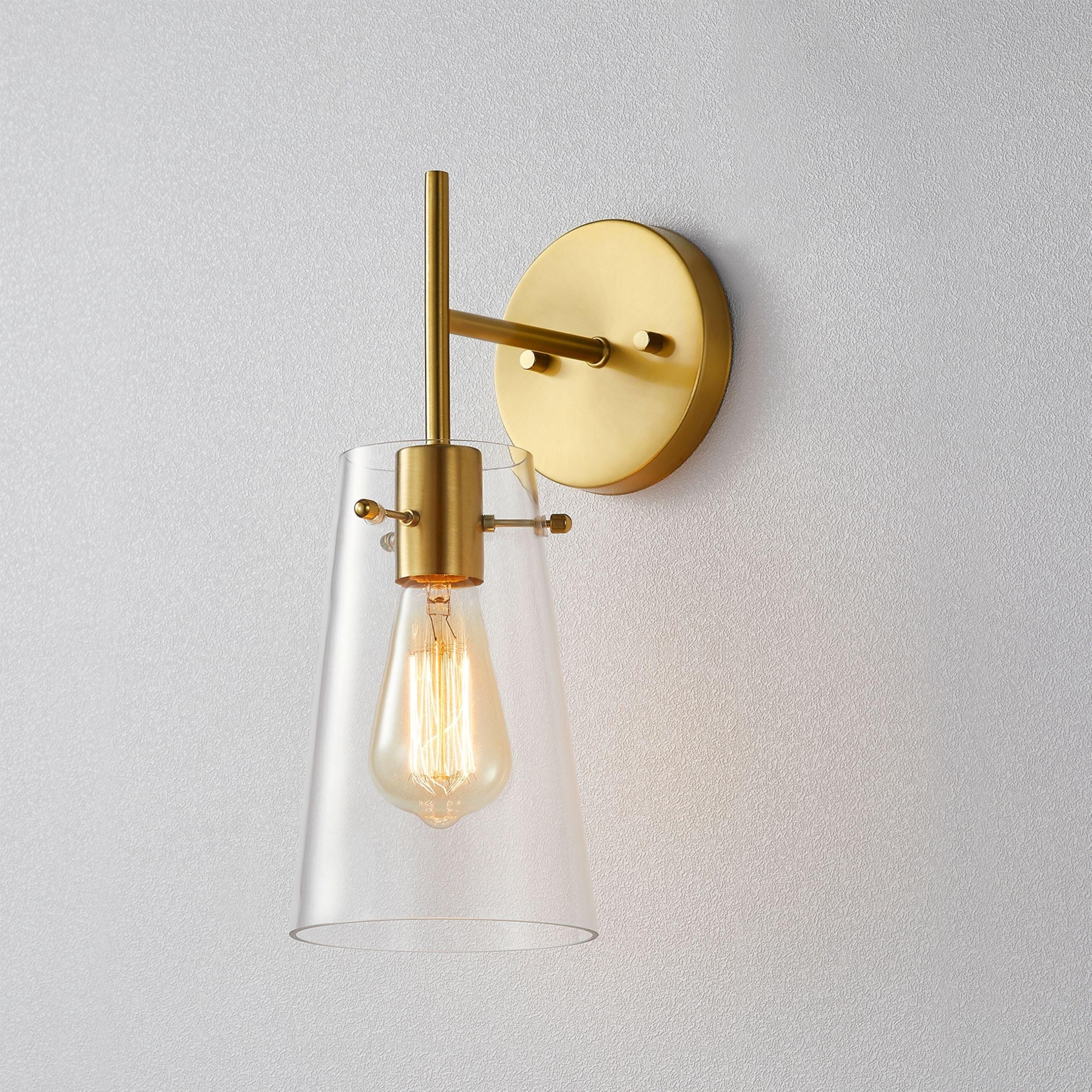 Kawoti Dimmable Brass and Gold Outdoor Wall Sconce, 13" Height