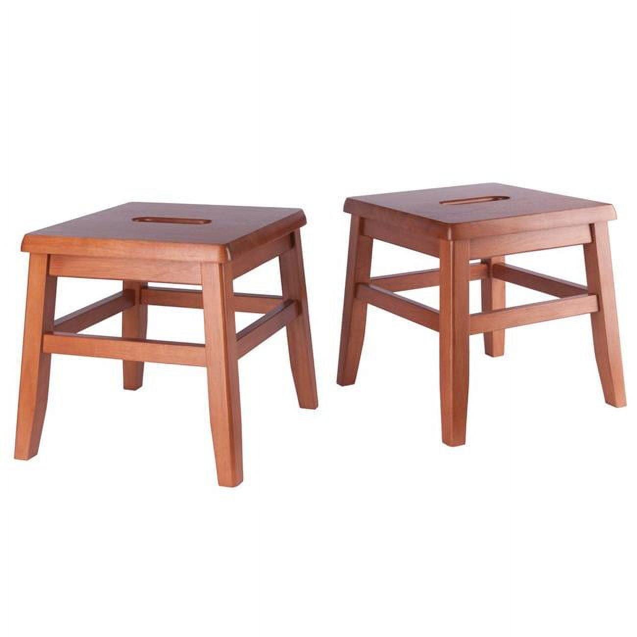 Rustic Gray Solid Wood 12" Conductor Stool Set