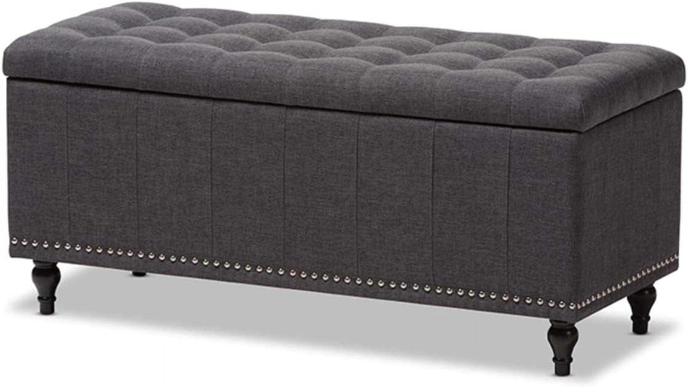 Kaylee Modern Classic Fabric Upholstered Button - Tufting Storage Ottoman Bench - Baxton Studio