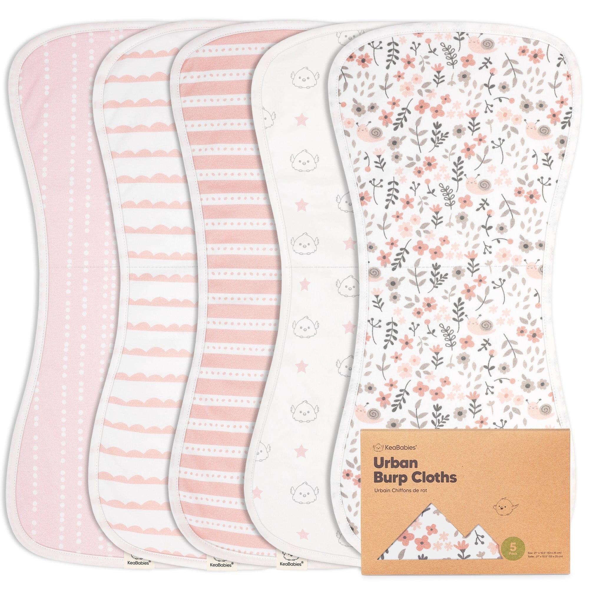 Sweet Charm Organic Cotton Baby Burp Cloths Set