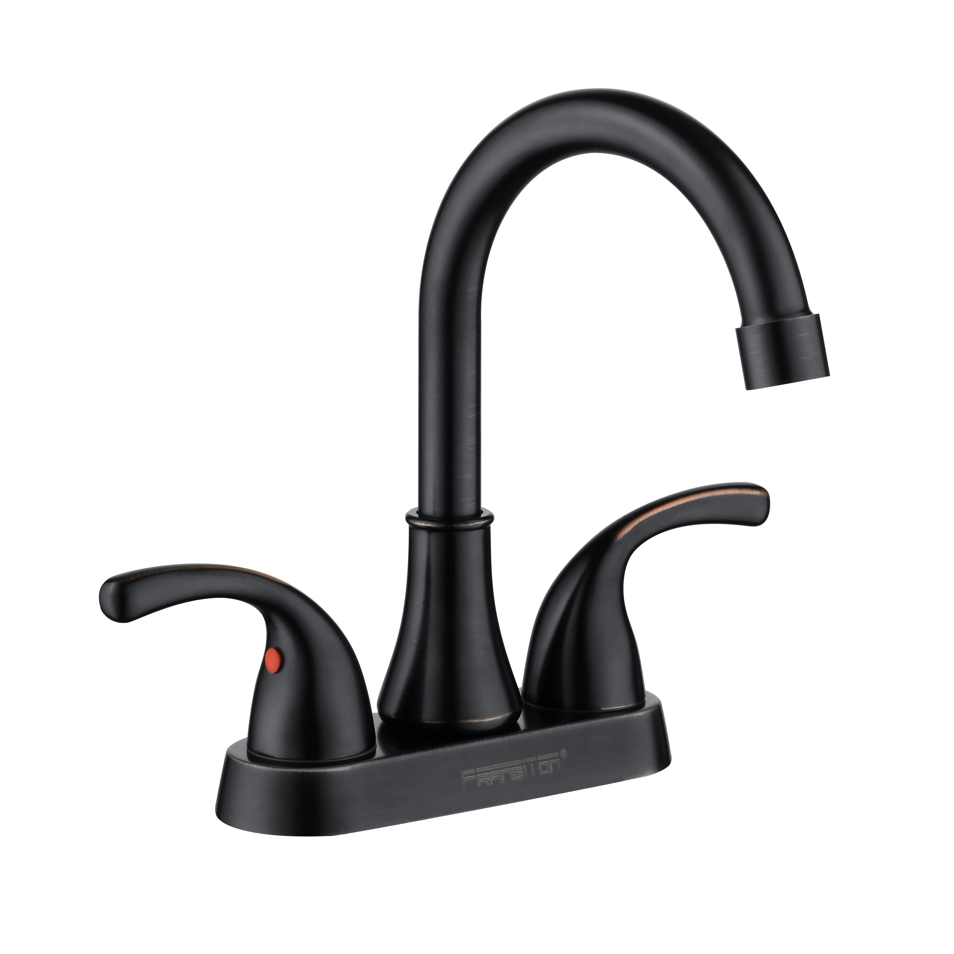 Oil Rubbed Bronze 4-Inch Centerset Bathroom Faucet with Pop-Up Drain