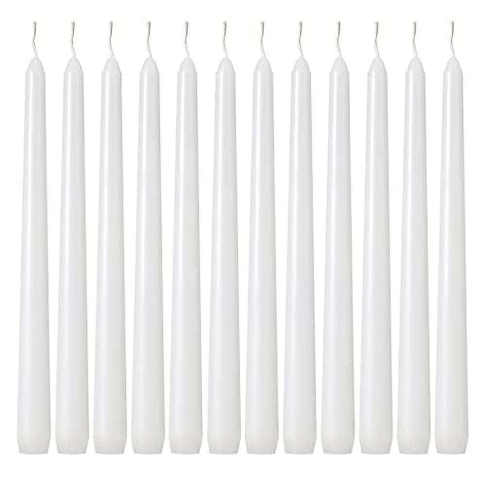 White Dripless Unscented Taper Candles Set of 24