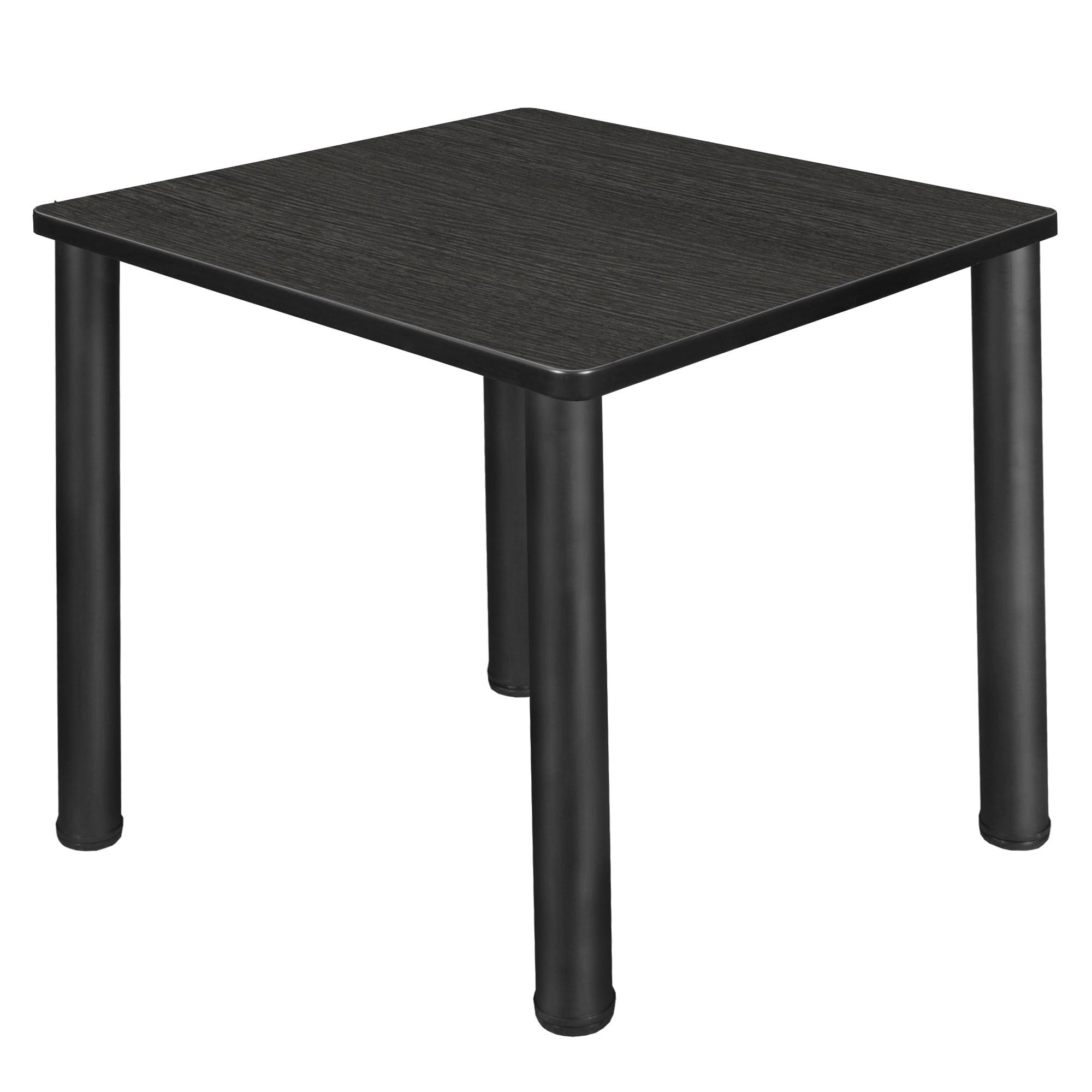 Ash Grey and Black 30" Square Melamine Dining Table