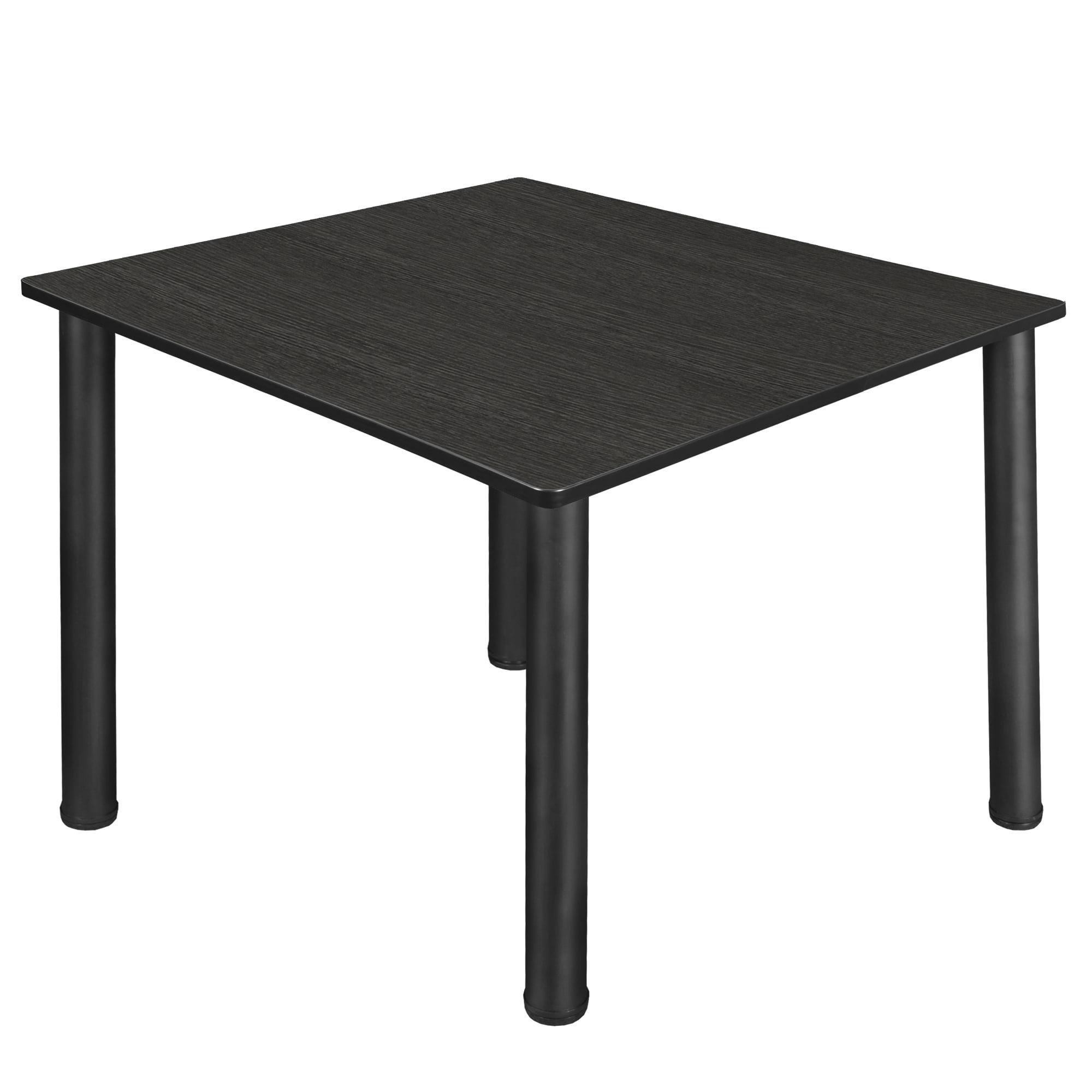 Ash Grey 48" Square Dining Table with Black Steel Legs