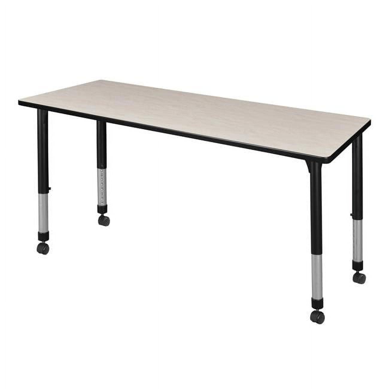 Kee Height Adjustable Mobile Classroom Table - Maple - 72 x 30 in.