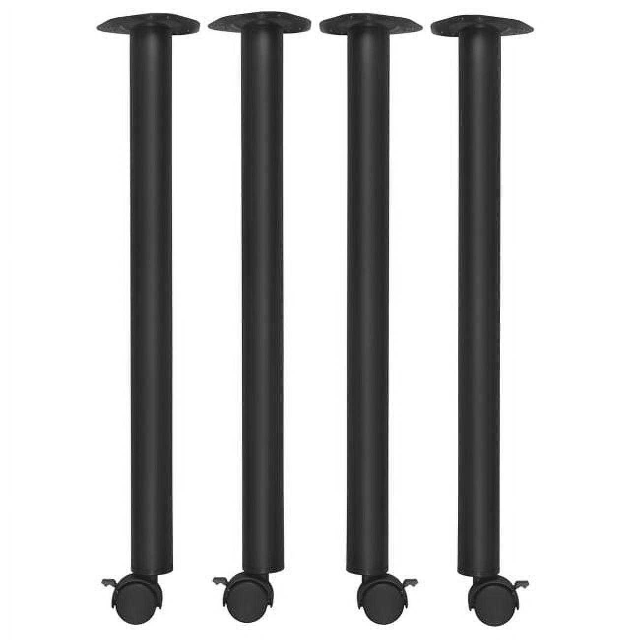 Kee Post Table Leg with Casters (Set of 4)- Black