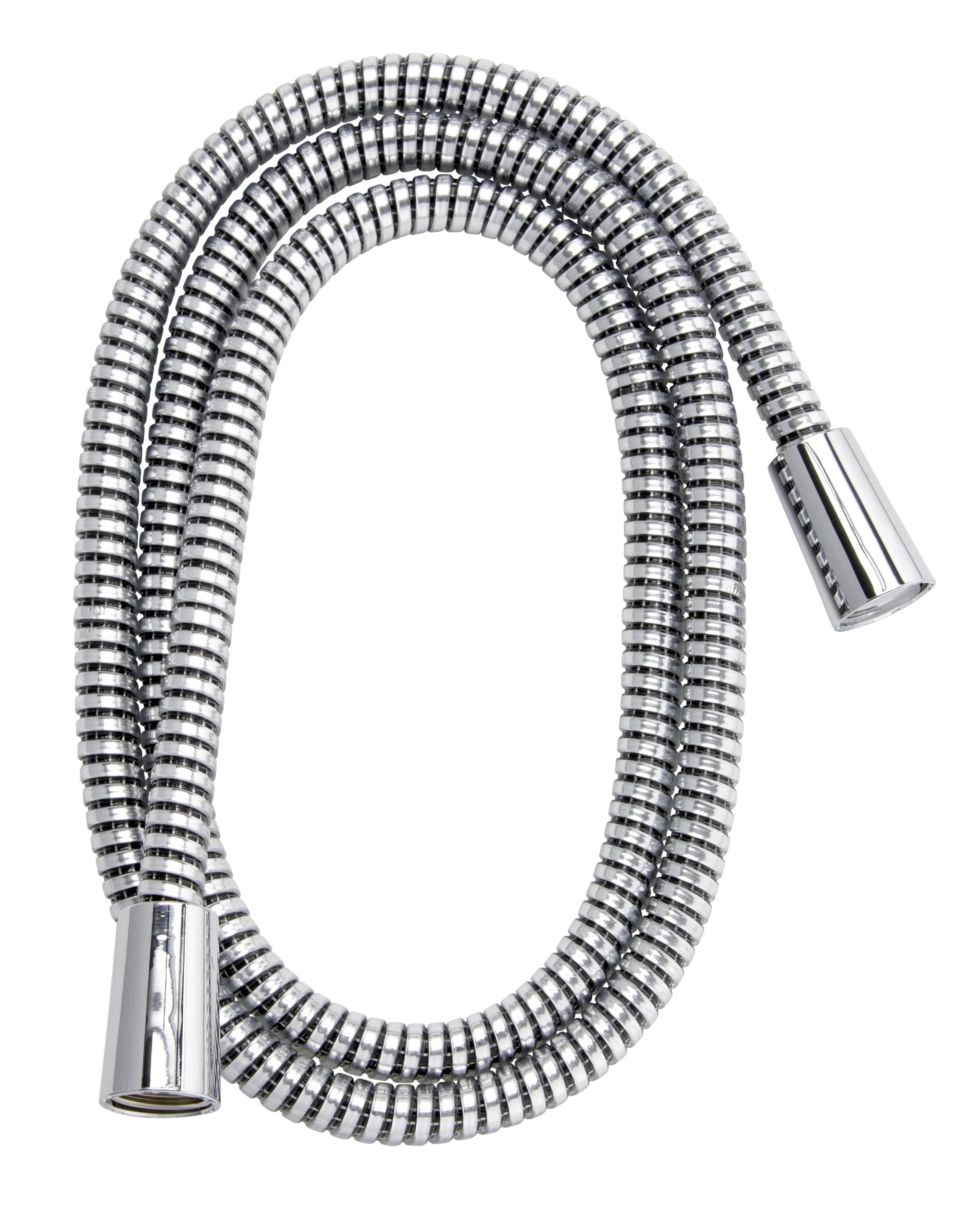 Polished Chrome and Black 60-Inch Shower Hose