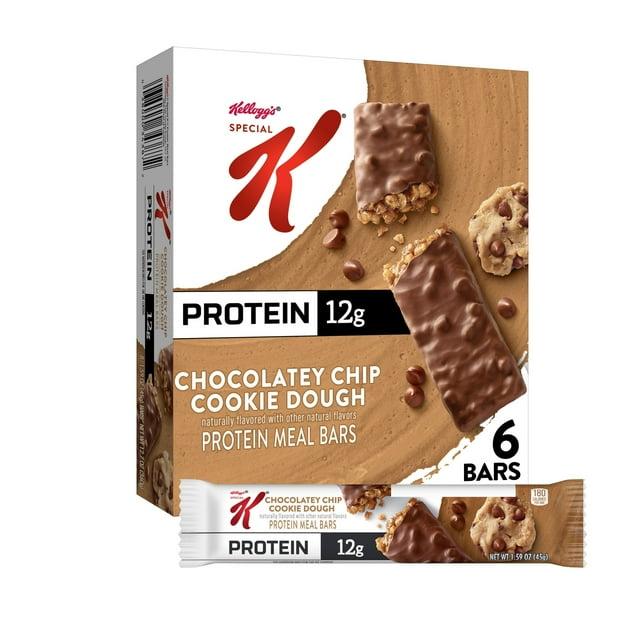 Special K Bar Protein Meal Bars, Chocolatey Chip Cookie Dough, 6 Count