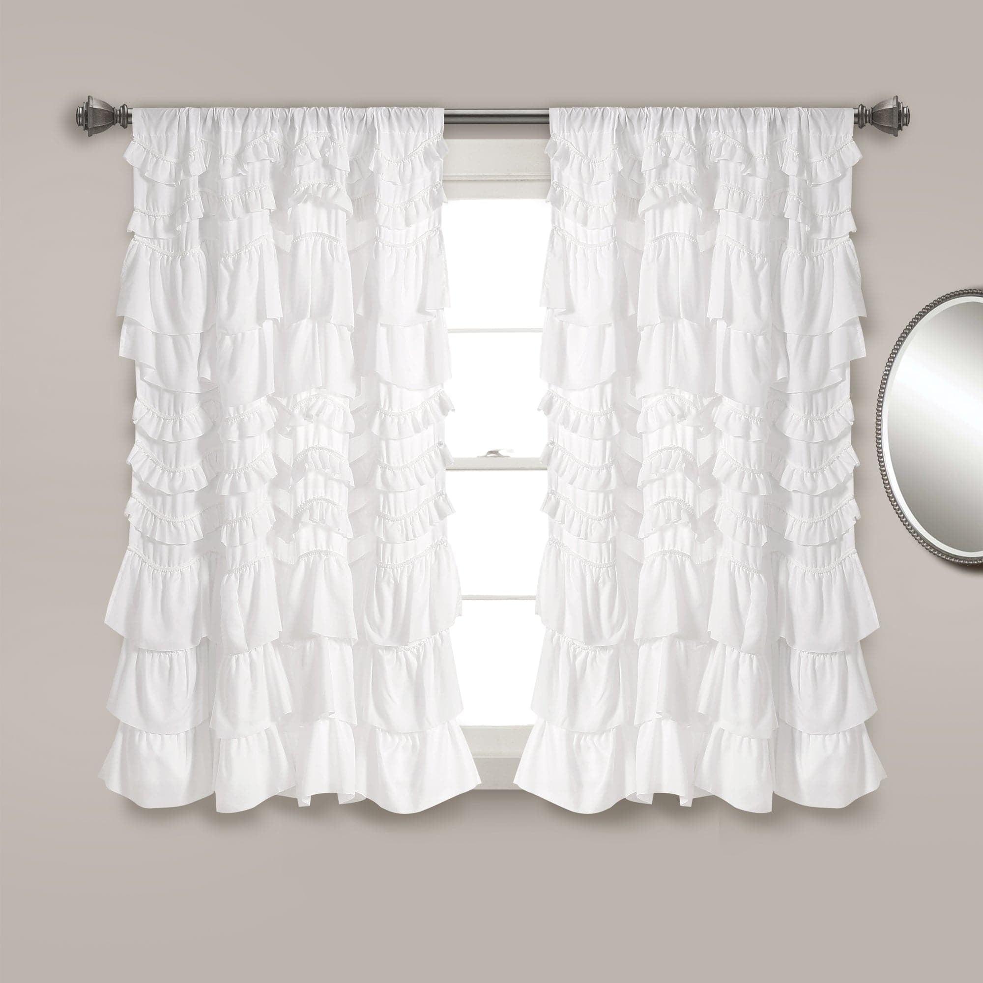 Lush Decor Kemmy Polyester Semi Sheer Curtain Single Panel
