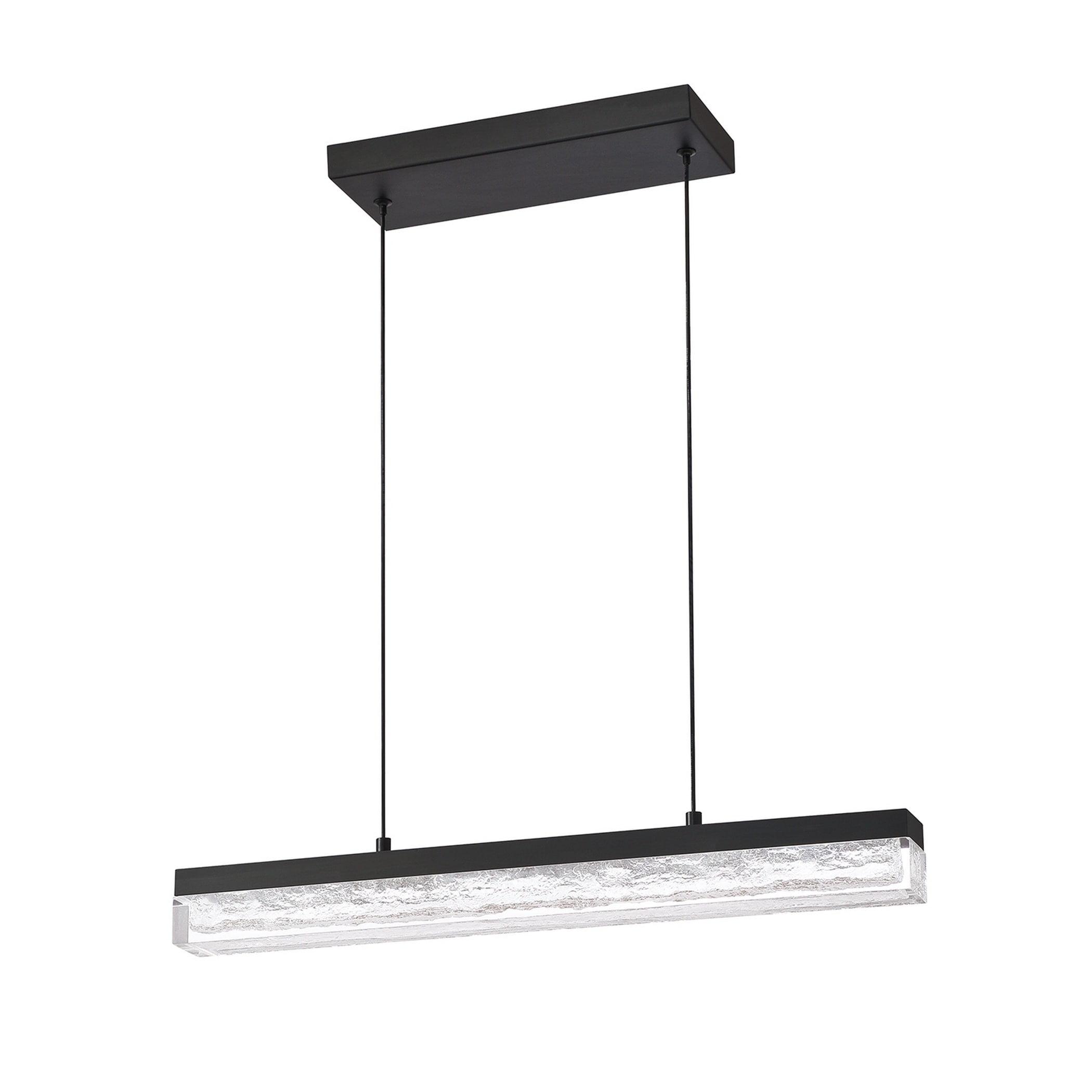 Glacial Gleam 24" Black LED Linear Suspension Light