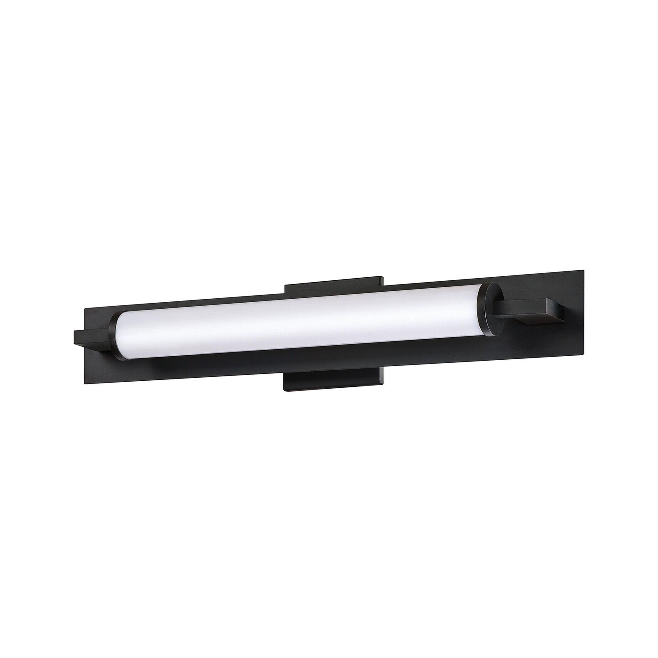 Endura 23" Black LED Vanity Light with White Glass Shade