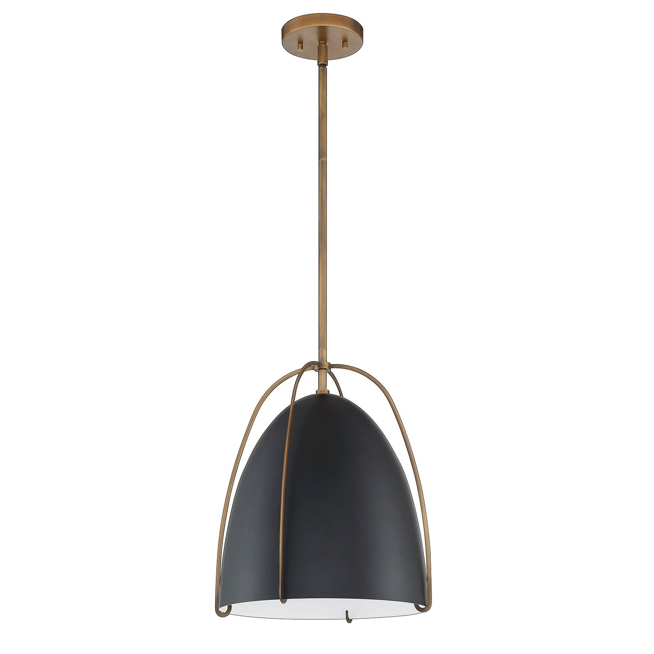 Vilia Elegance 1-Light Black and Brass Adjustable Pendant