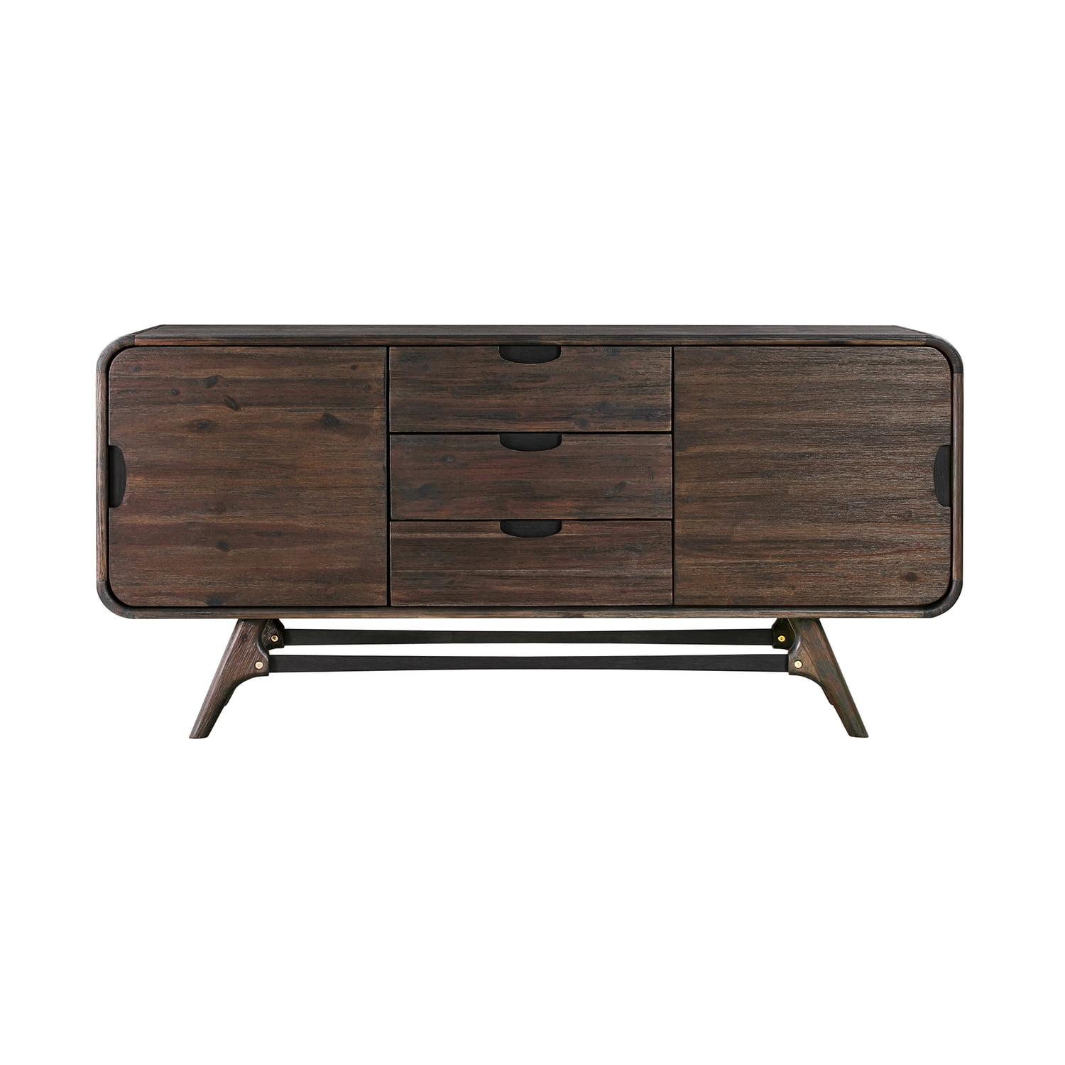 Kendra Brown Acacia Wood 3-Drawer Sideboard Buffet