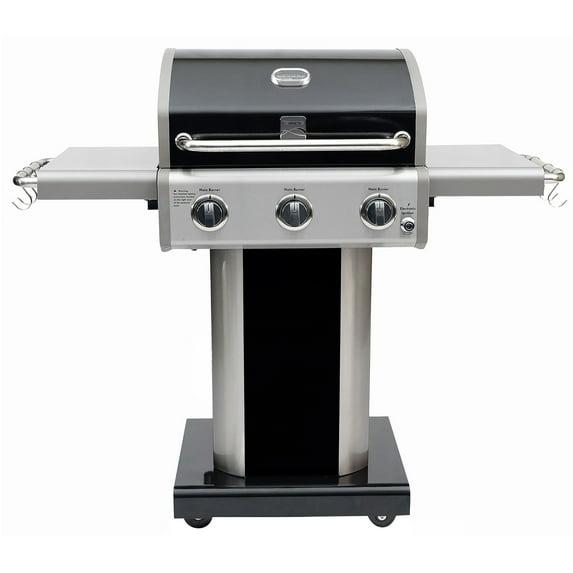 Kenmore 3-Burner Propane Gas Grill with Foldable Side Tables for Outdoor BBQ