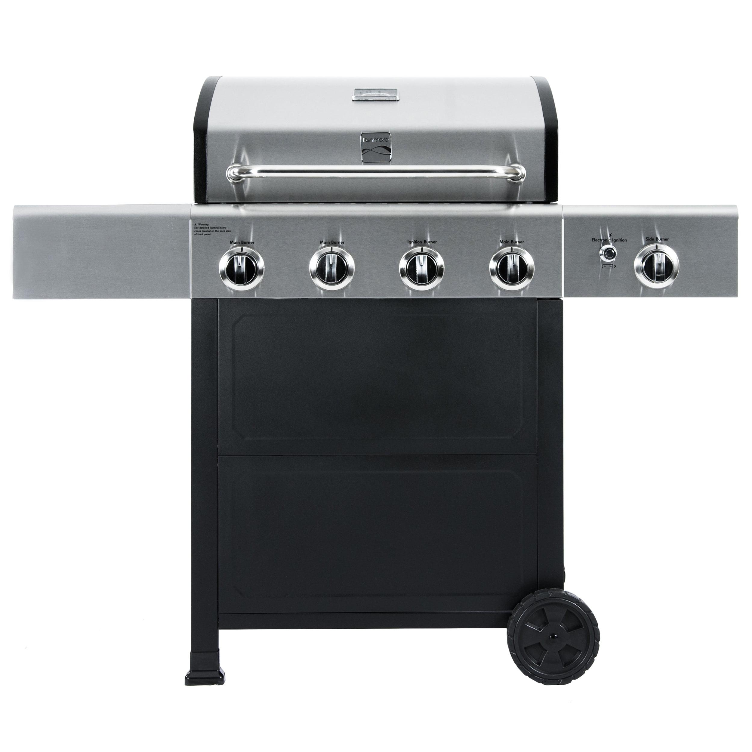 Kenmore 4-Burner Freestanding Open Cart Propane Gas Grill with Side Burner