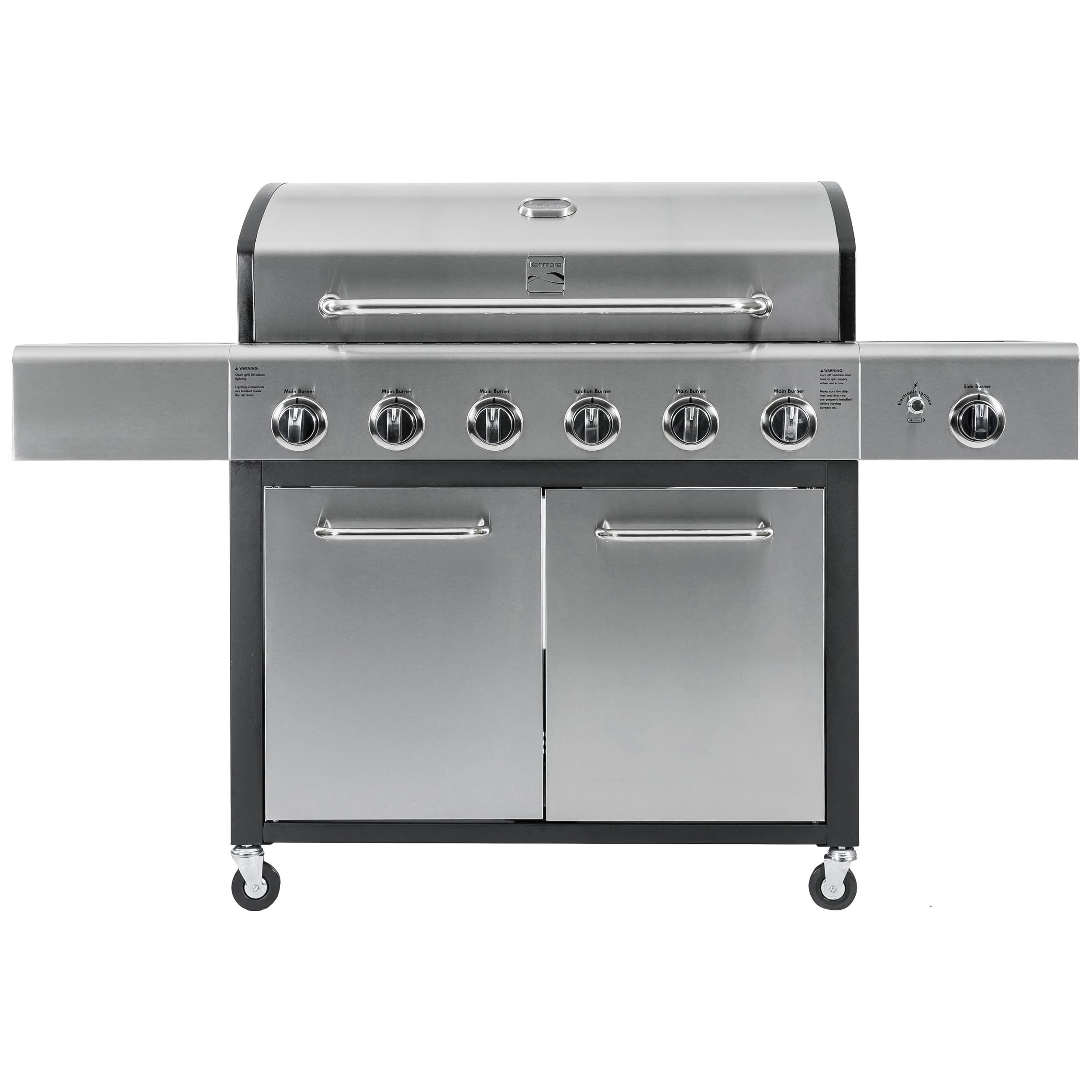 Kenmore 6 - Burner Free Standing Liquid Propane 73000 BTU Gas Grill with Side Burner and Cabinet