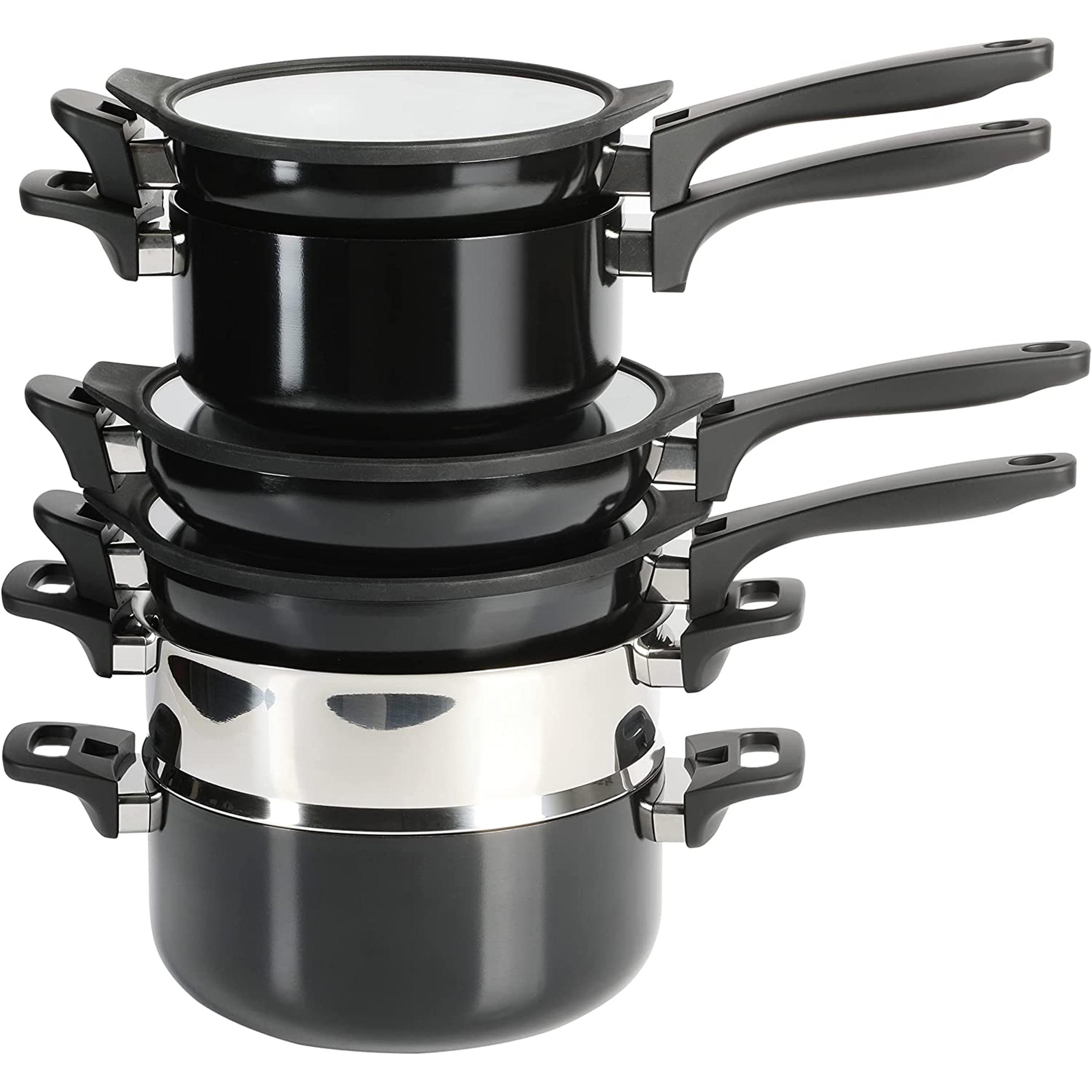 Kenmore Elite 9-Piece Black Nonstick Aluminum Stackable Cookware Set