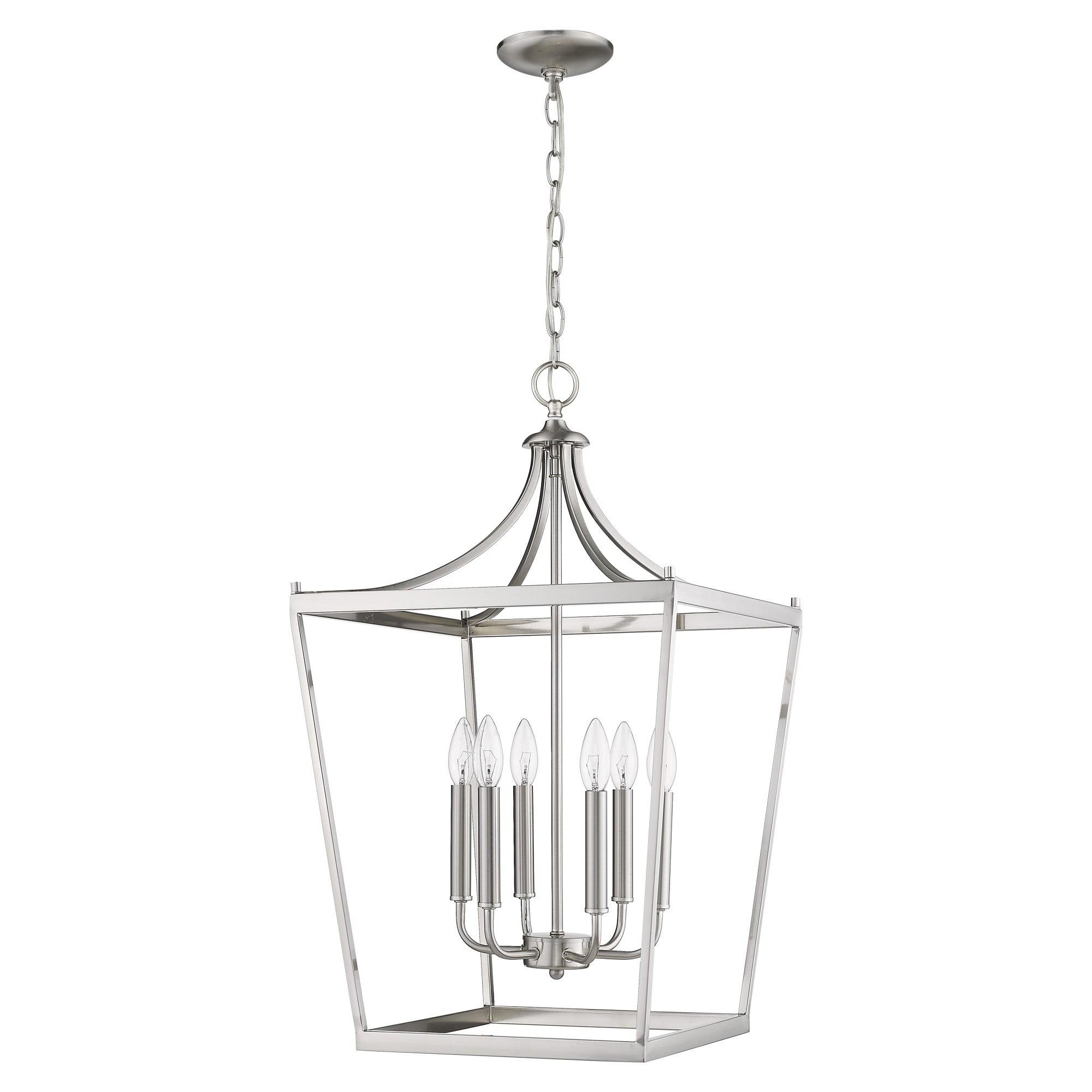 Kennedy Satin Nickel 6-Light Open Cage Chandelier